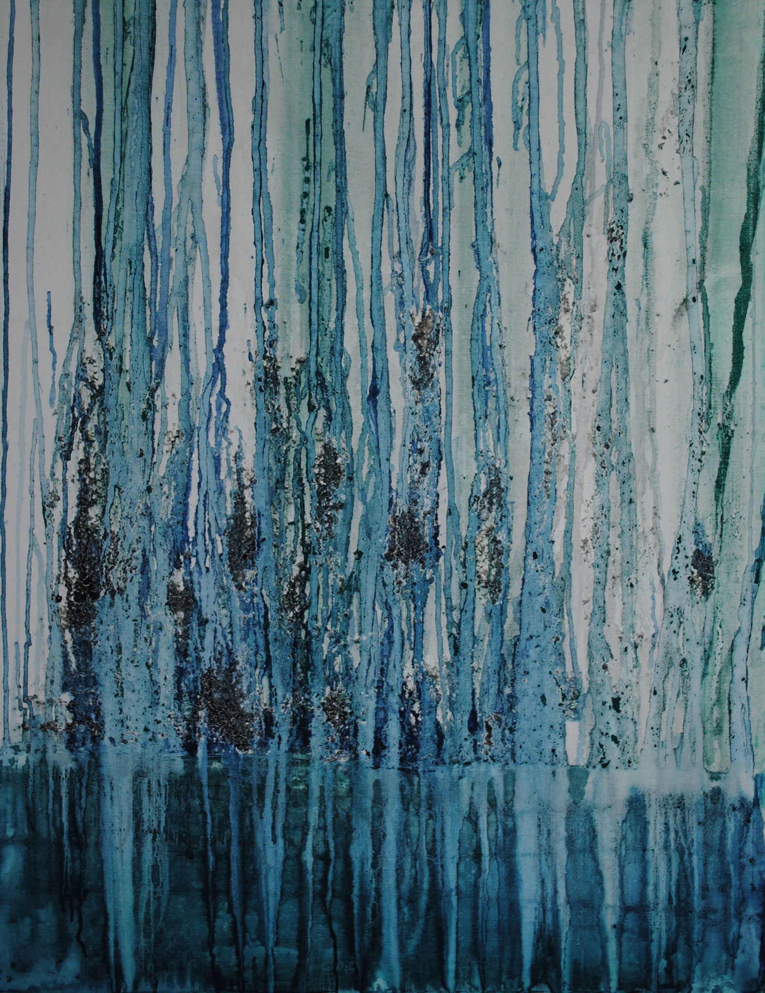 Transparence 3 pierre ponce et pigments sur toile - 100*73 cm 2016 