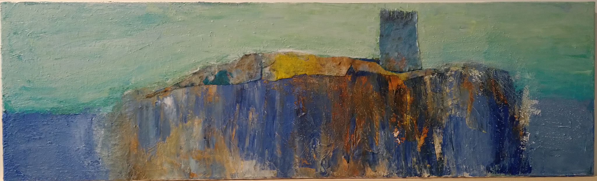 On a raison d'espérer Acrylique tissu d'atelier sur toile - 30 x 100 cm 2024 ATELIER OSA