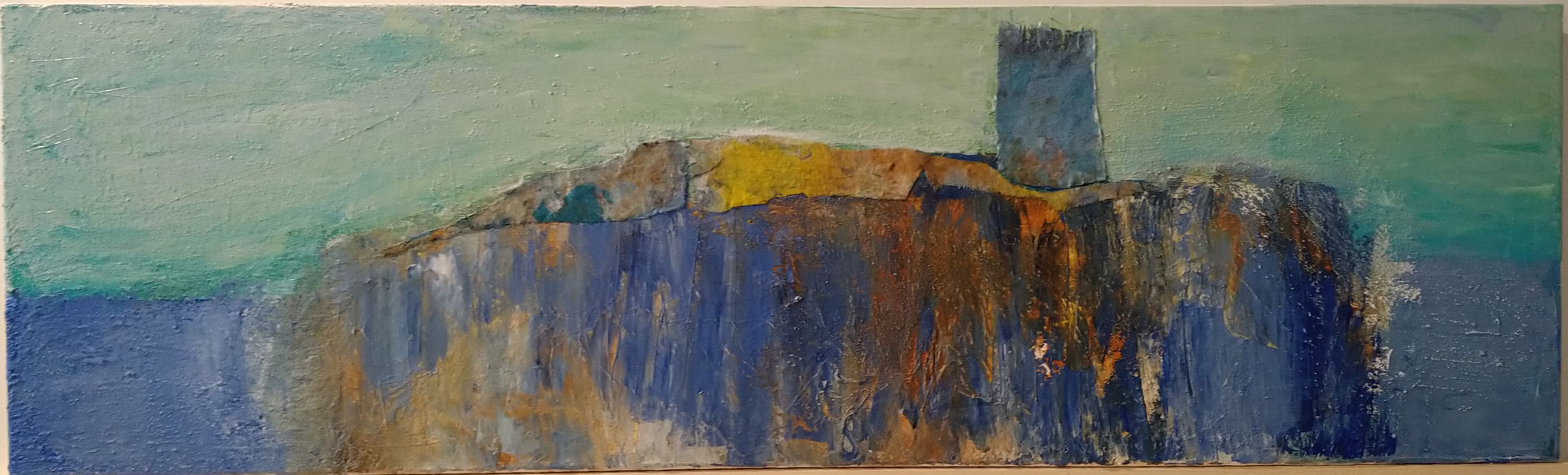 On a raison d'espérer Acrylique tissu d'atelier sur toile - 30 x 100 cm 2024 ATELIER OSA