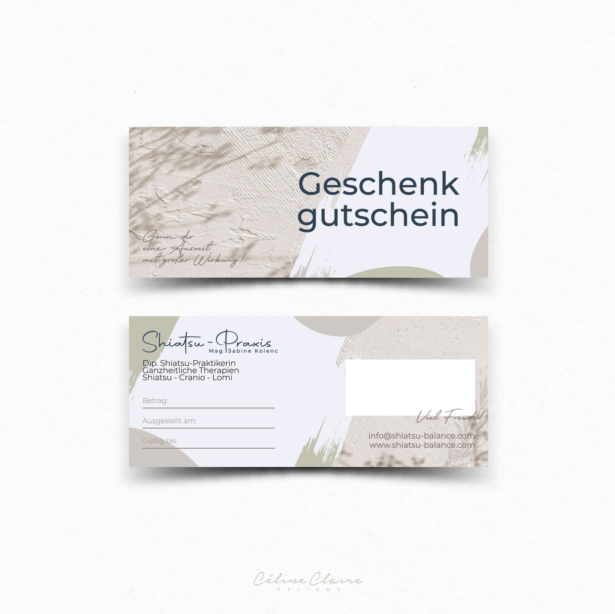 Gutscheine für Shiatsu-Praxis Mag. Sabine Kolenc