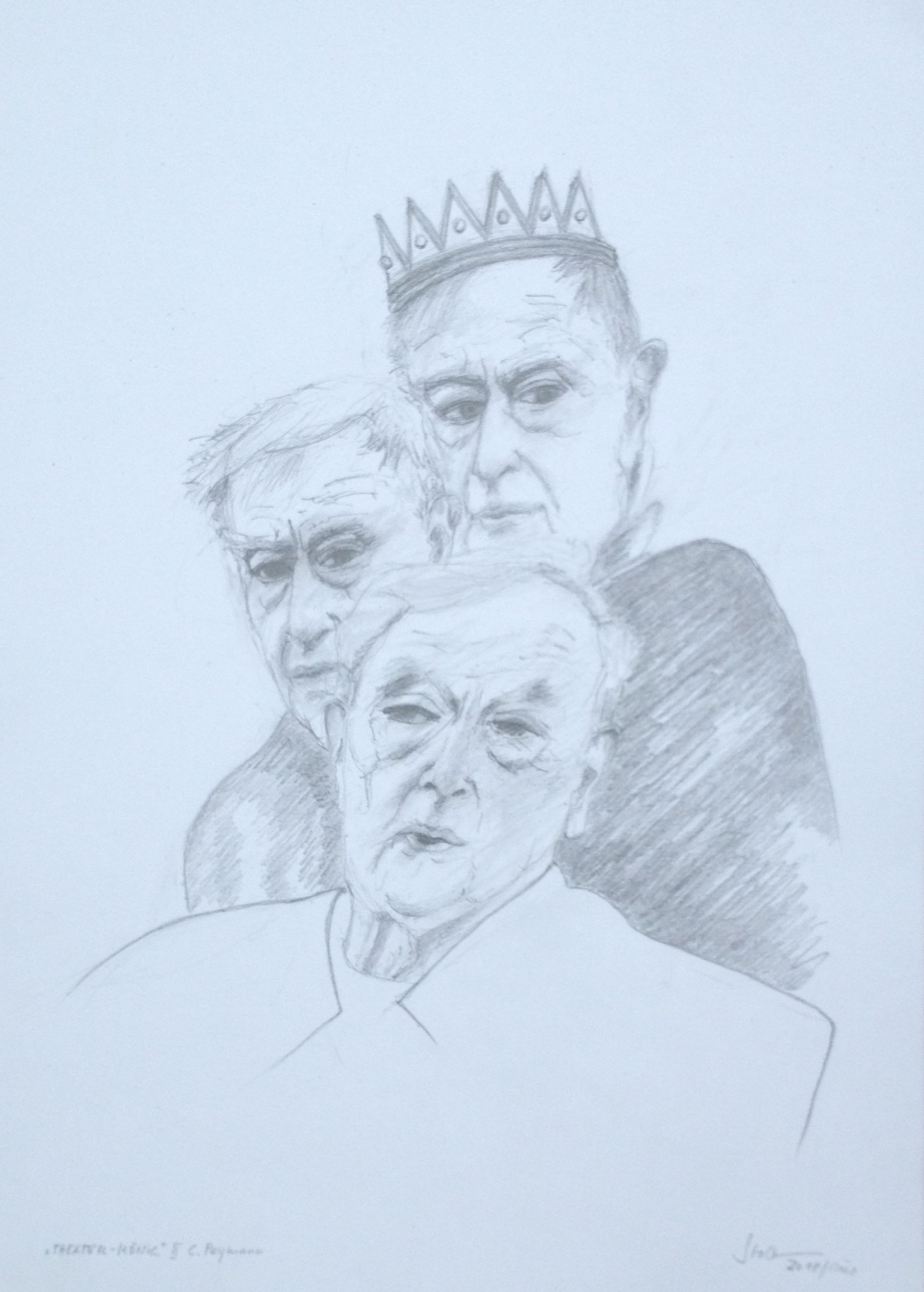 „Theater-König III“, 2018, Zeichnung, 40 x 30 cm (#943)
