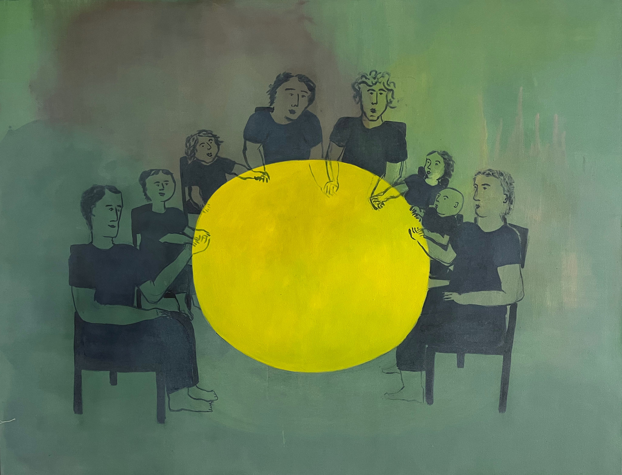 Treffen 2025 Öl auf Leinwand 130 x 100 cm