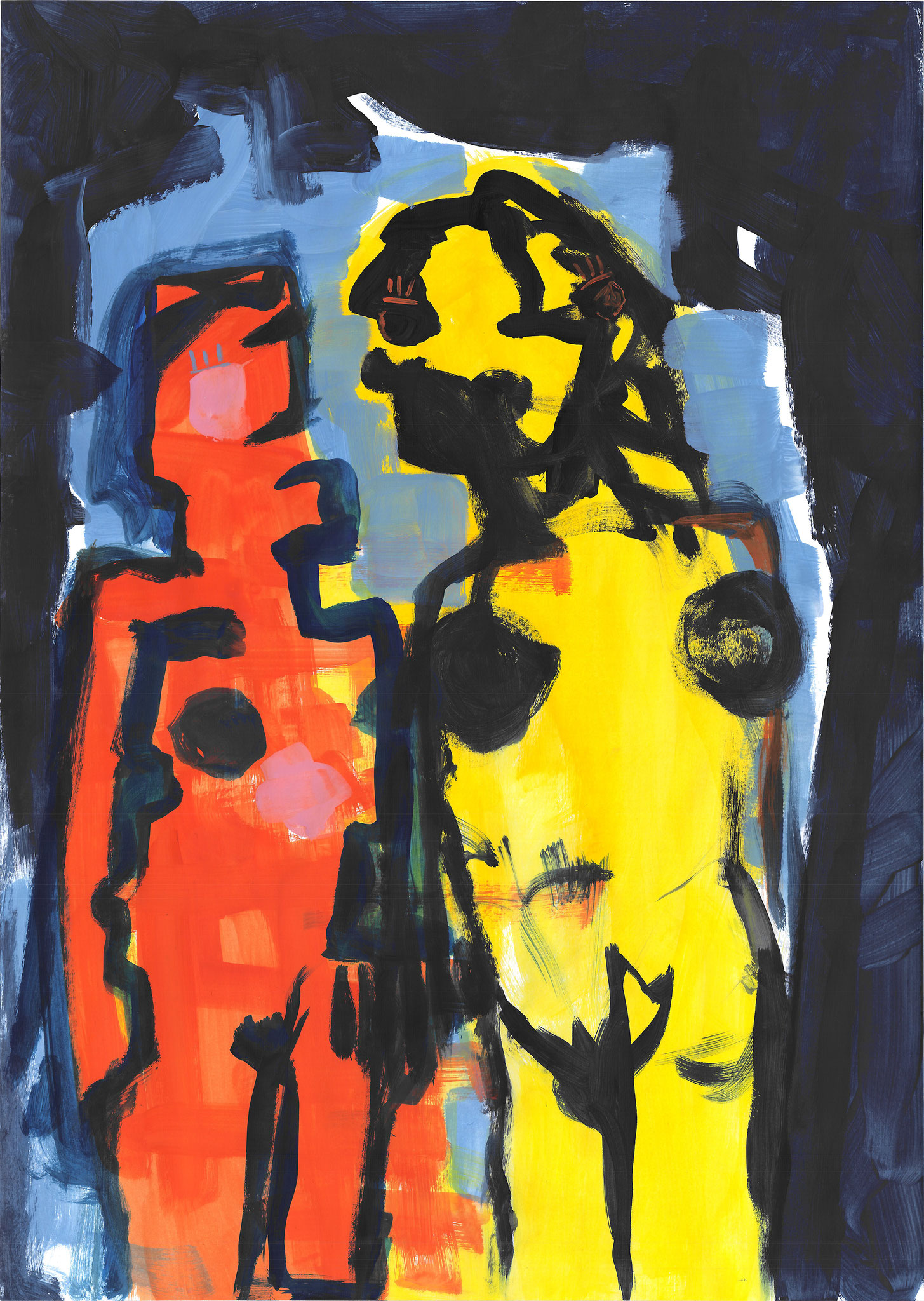 Vertroffen  2019 Gouache auf Papier 42 x 59 cm