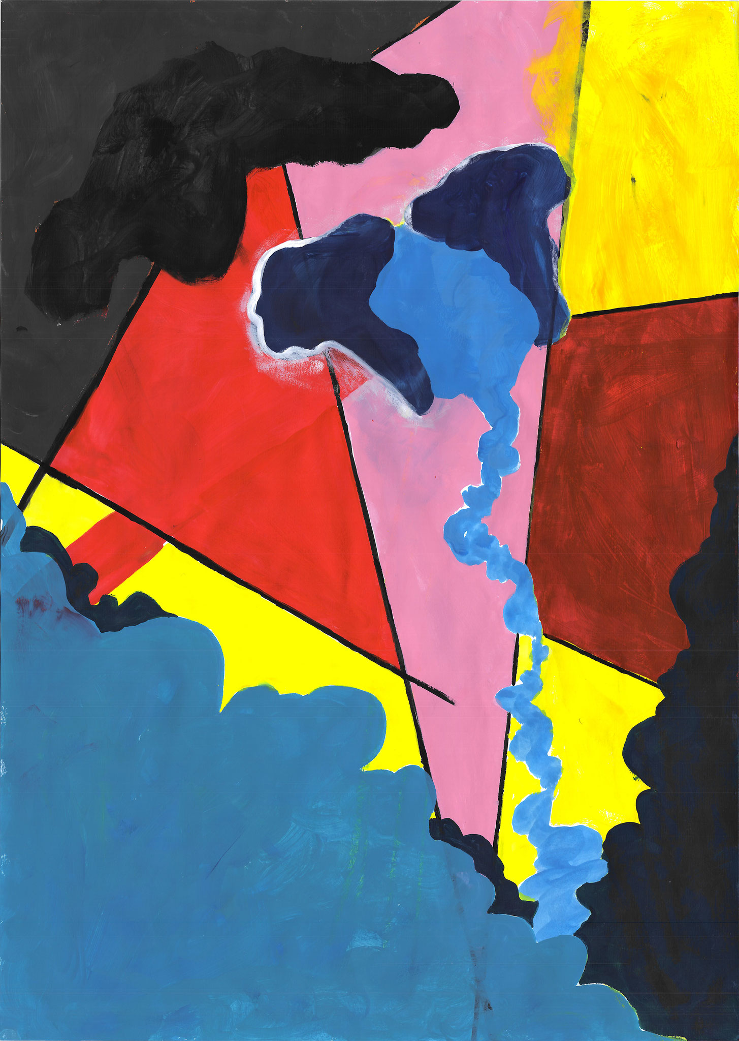 Rosarot 2018 Gouache auf Papier 42 x 59 cm