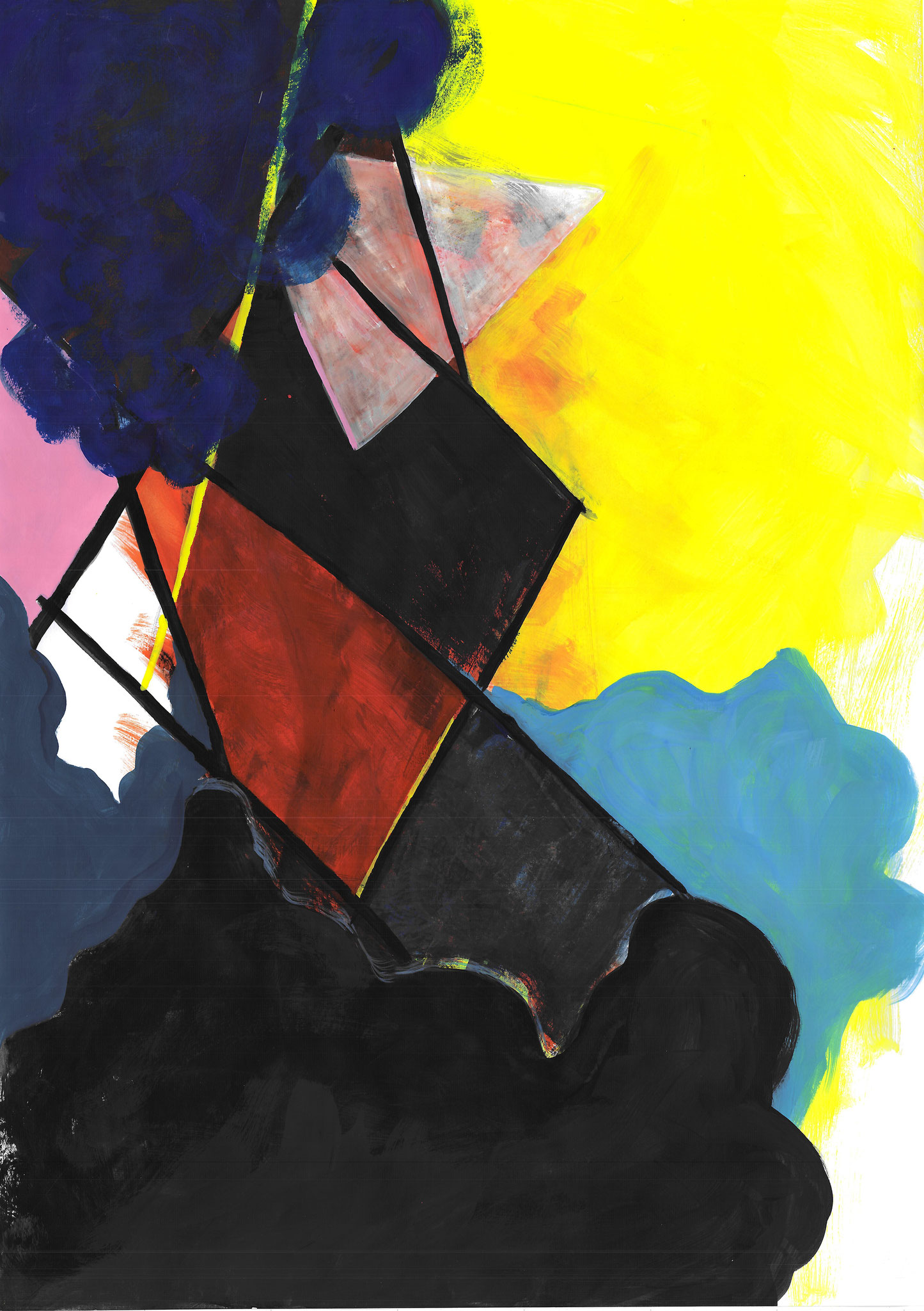 Ratio contra sensus 2018 Gouache auf Papier 42 x 59 cm