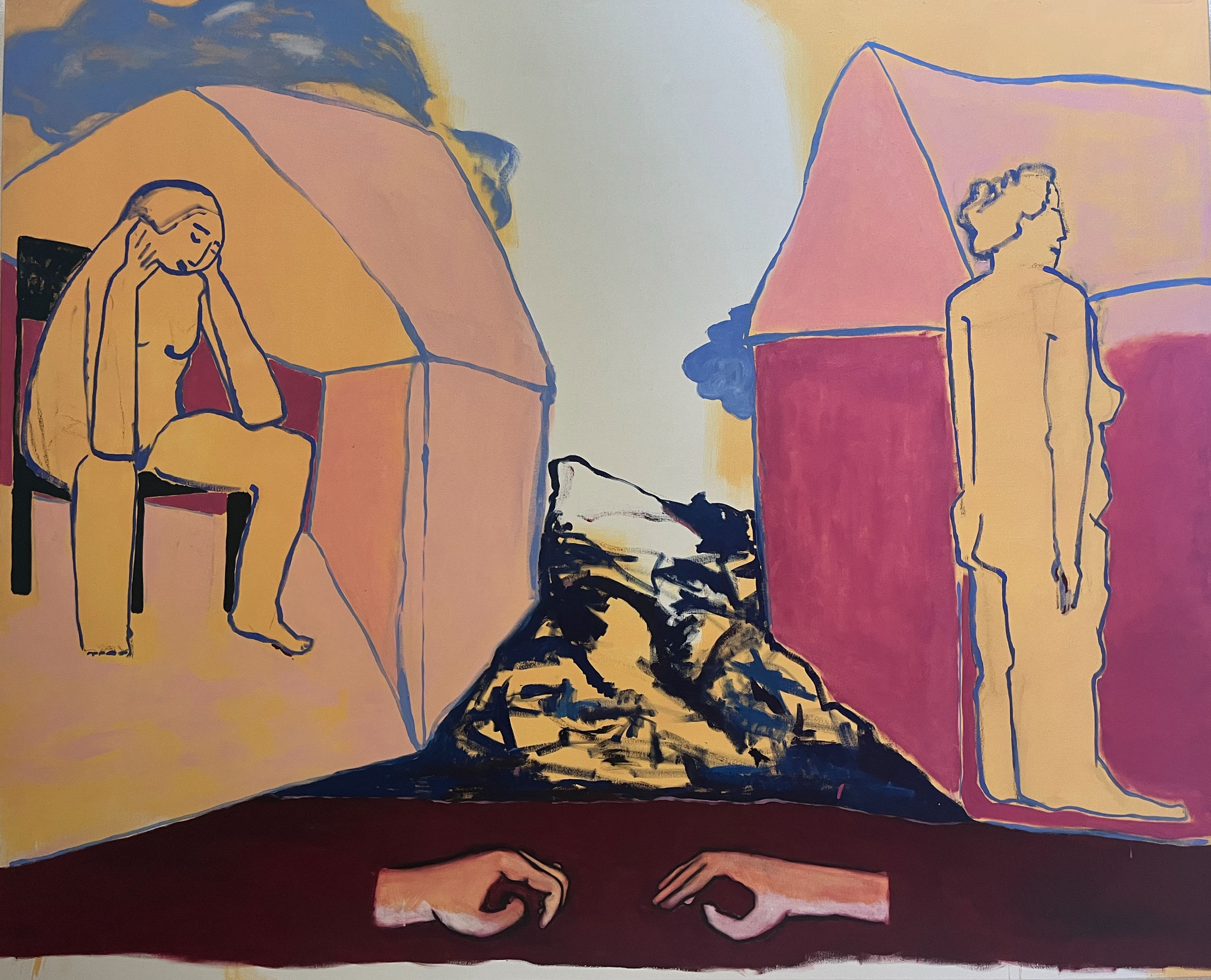 Hinter dem sonnigen Tag 2025 Öl auf Leinwand 160 x130 cm