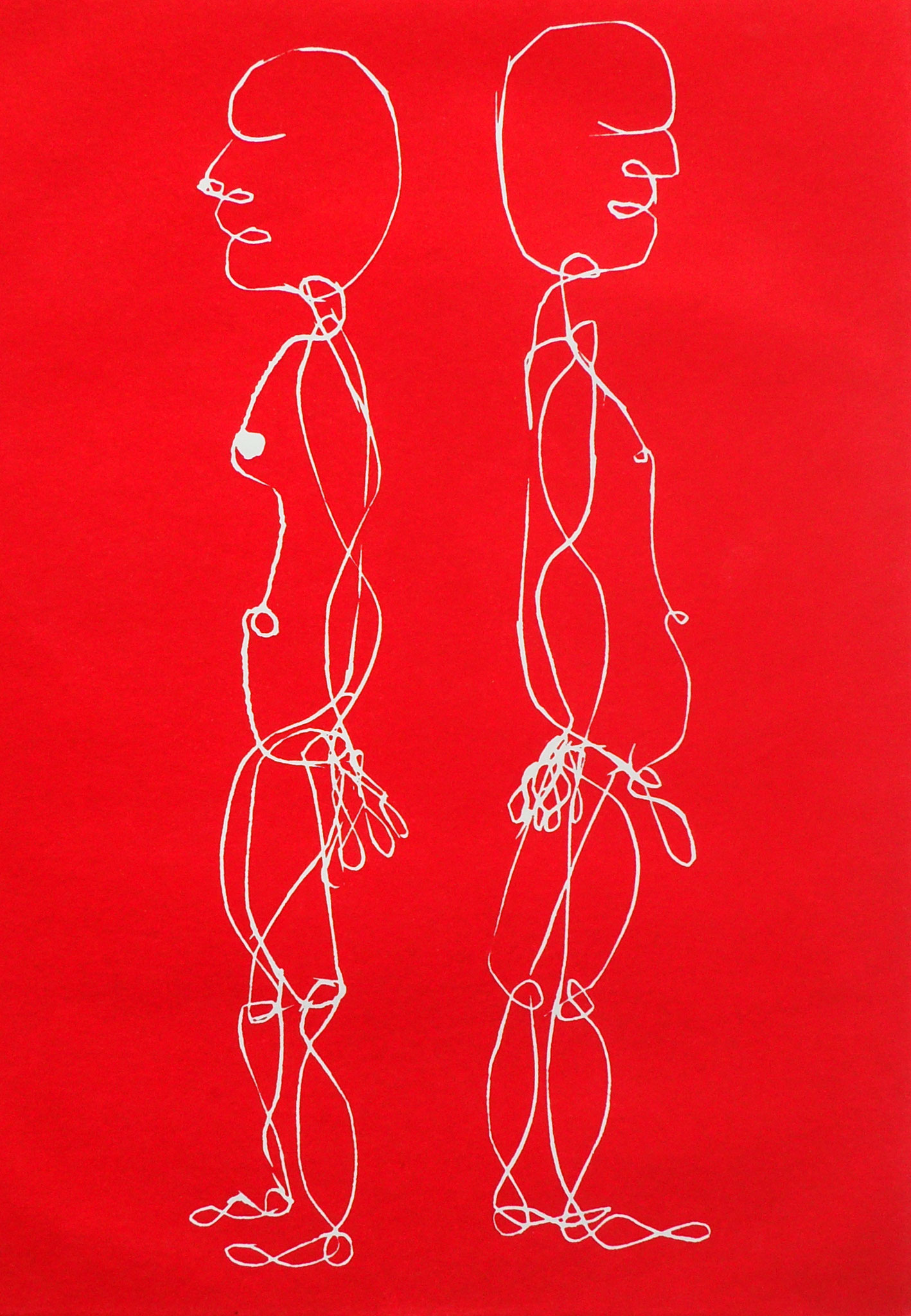 Gehen 30 x 21 cm Linolschnitt 2016