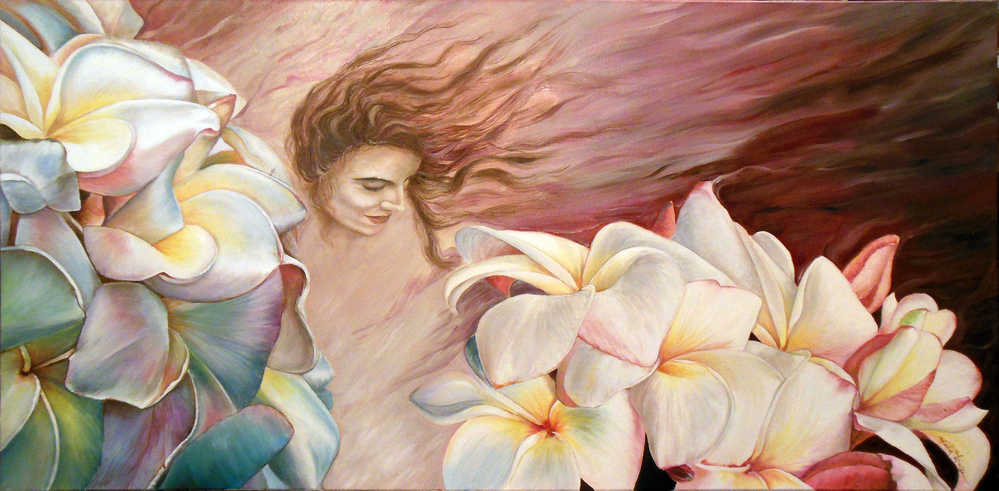 Beautiful soul - olio ed acrilico su tela - 60x120