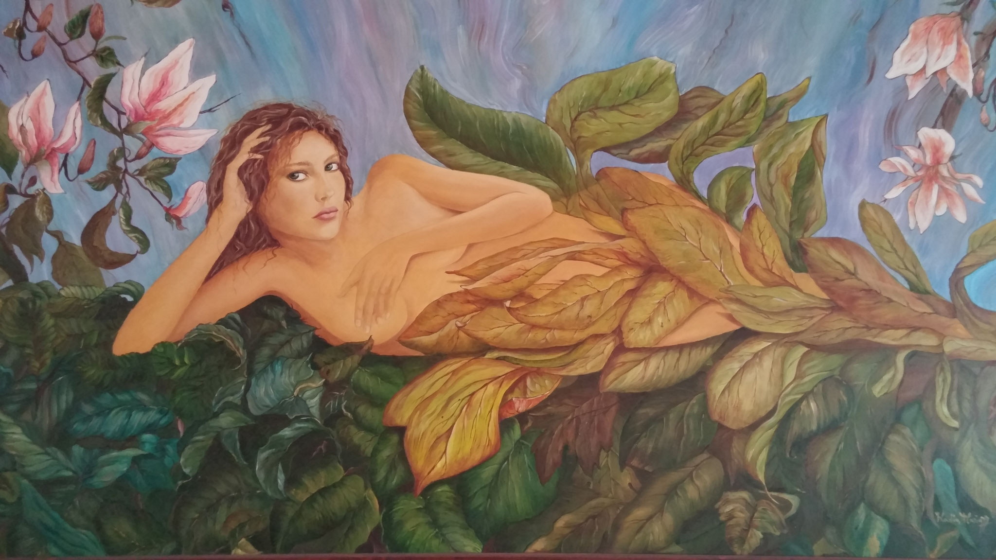 Donna e natura - olio su tela - 100x140