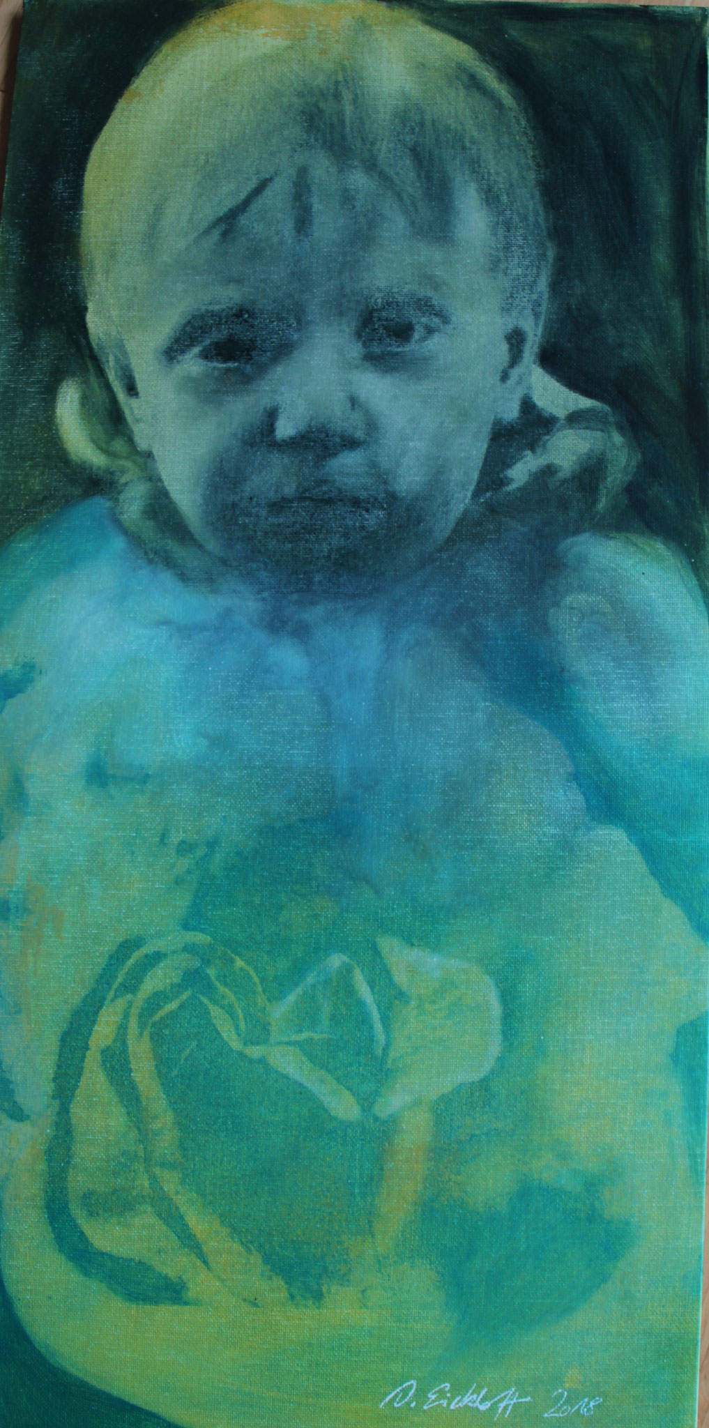 Serie "Kinderbildnisse", Mischtechnik, Öl auf Malplatte, 30x60 cm, 2019