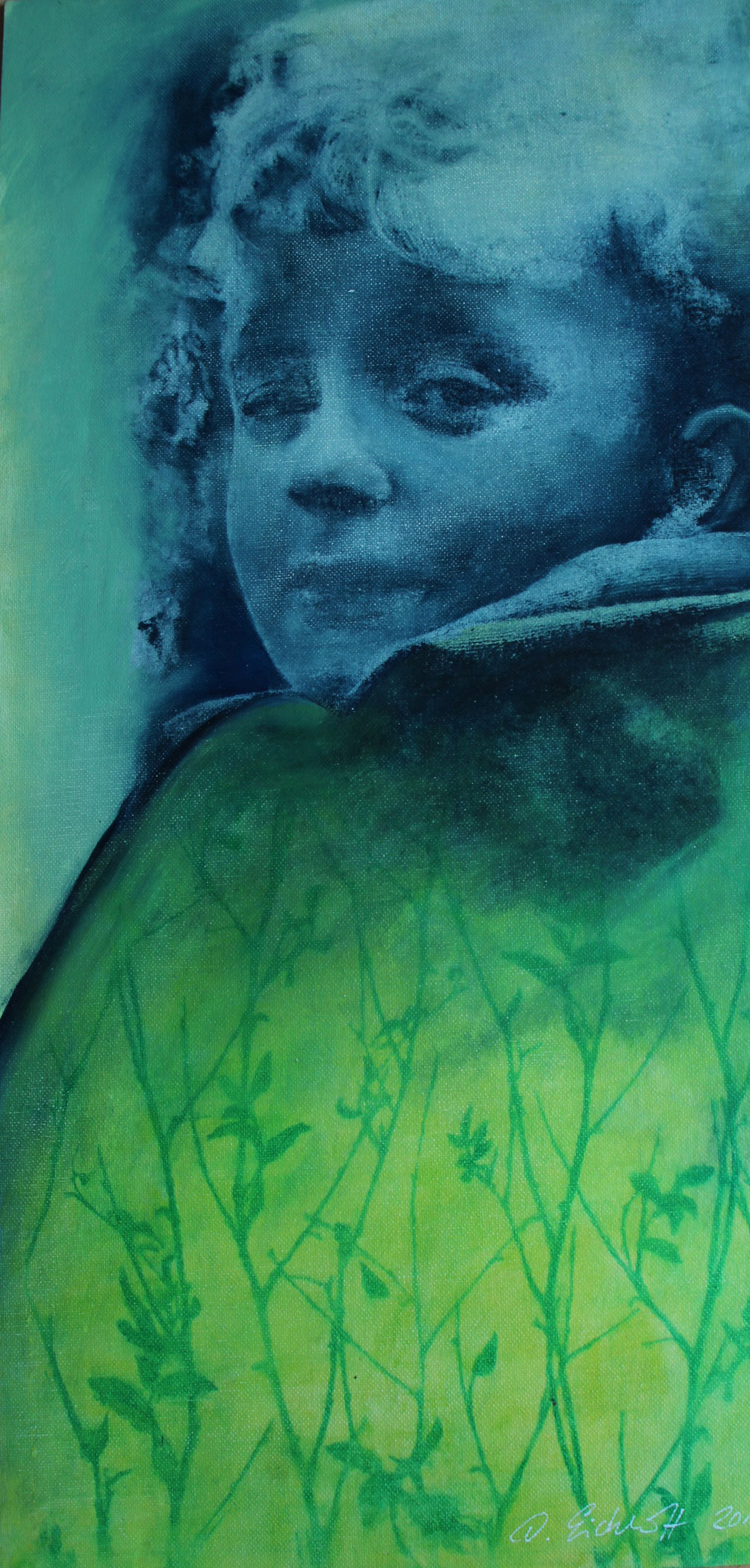 Serie "Kinderbildnisse", Mischtechnik, Öl auf Malplatte, 30x60 cm, 2019