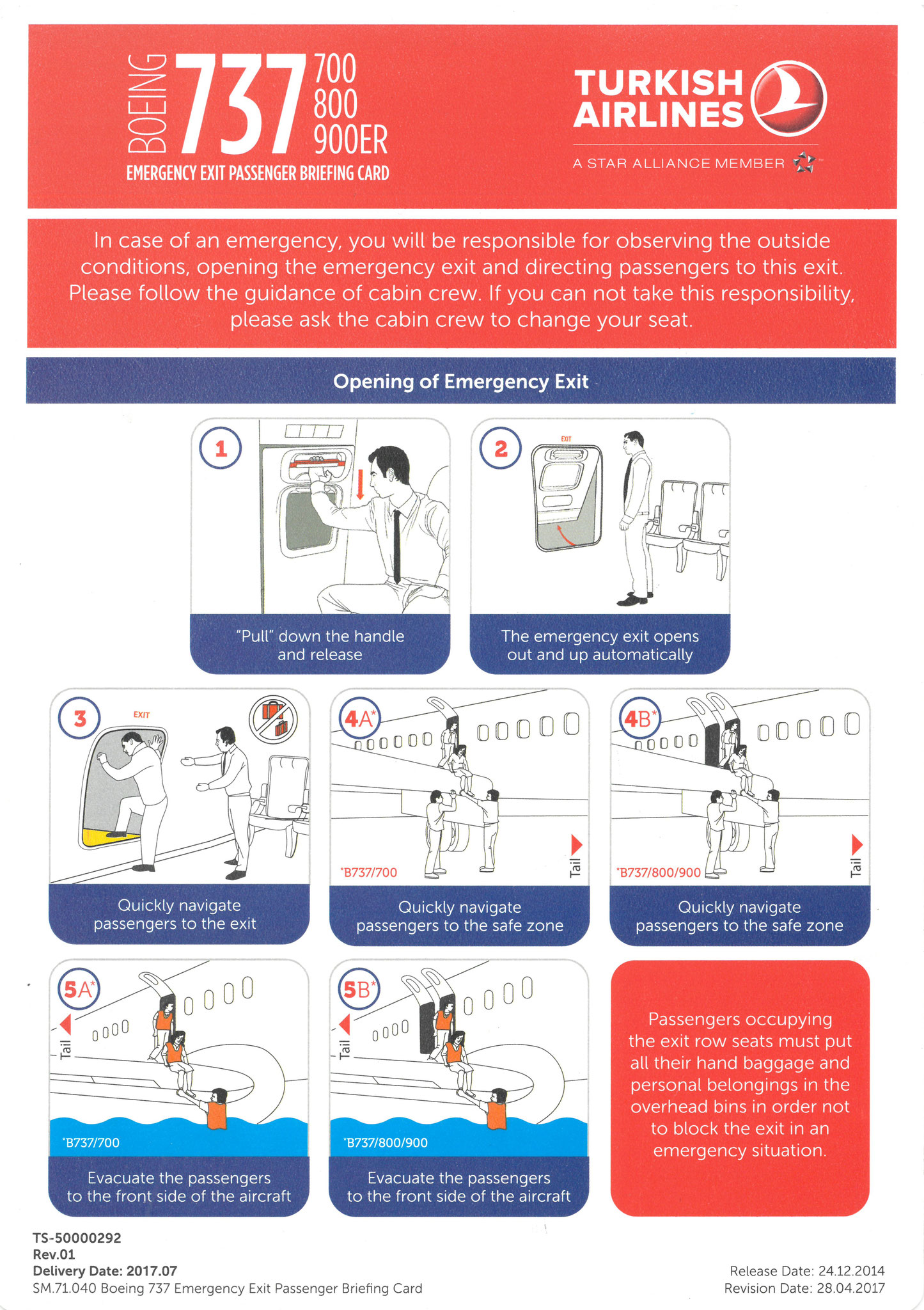 Emergency Exit Paseger Briefing Card