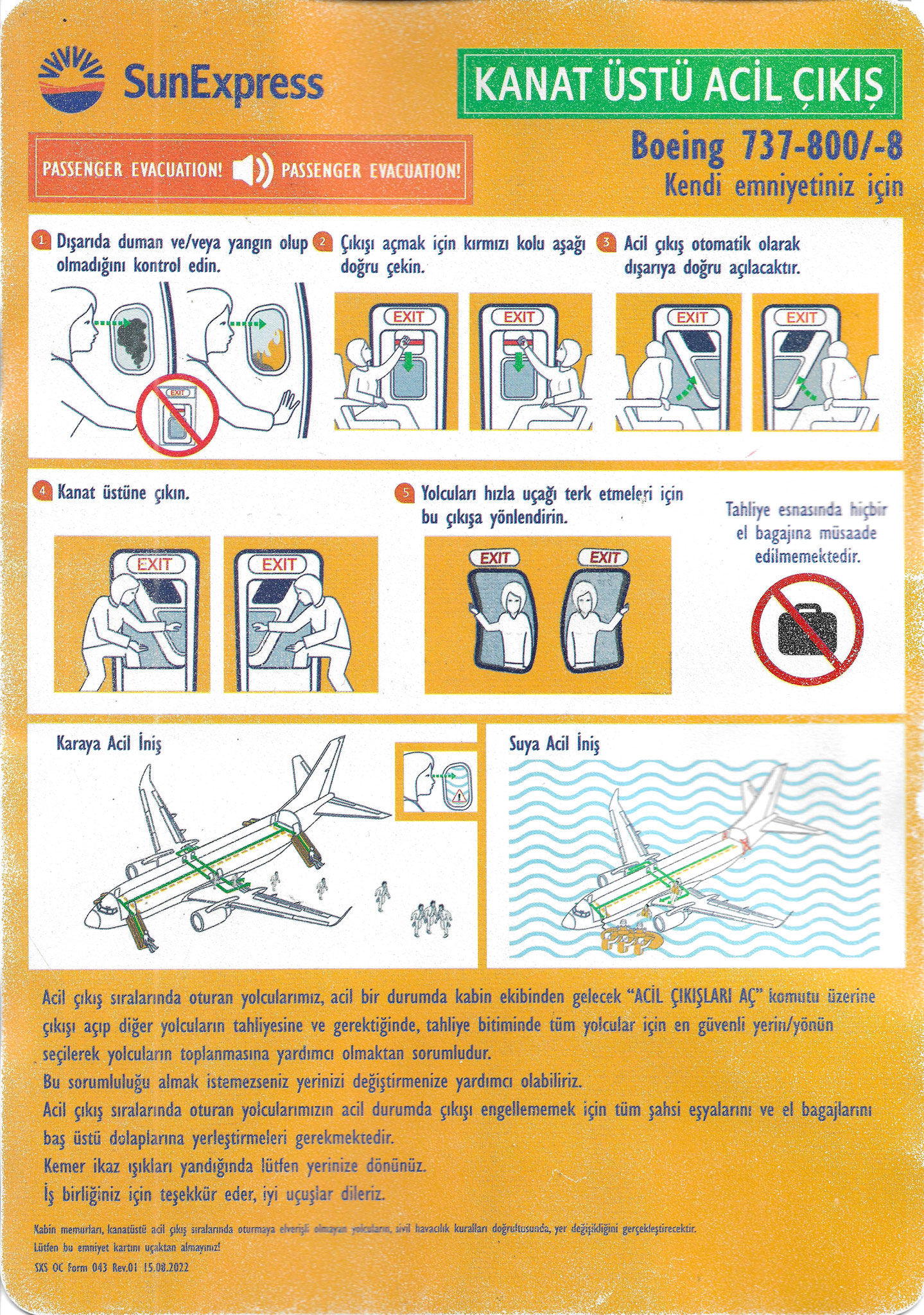 Boeing 737-800/8 Overwing Exit Briefing