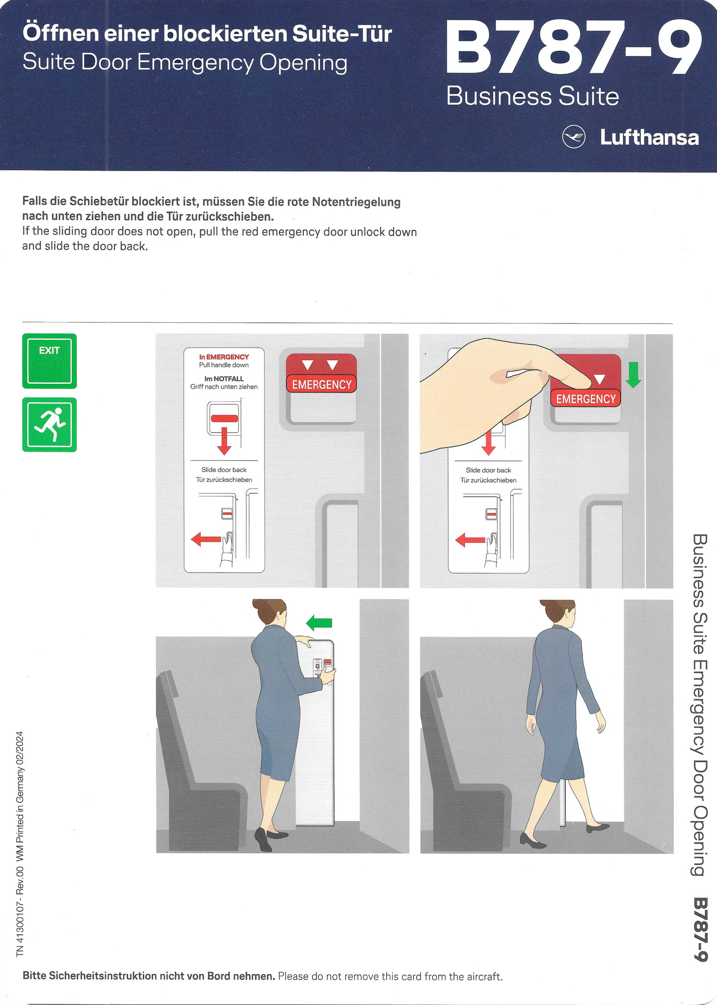 Boeing 787-9 Suite Door Emergency Opening