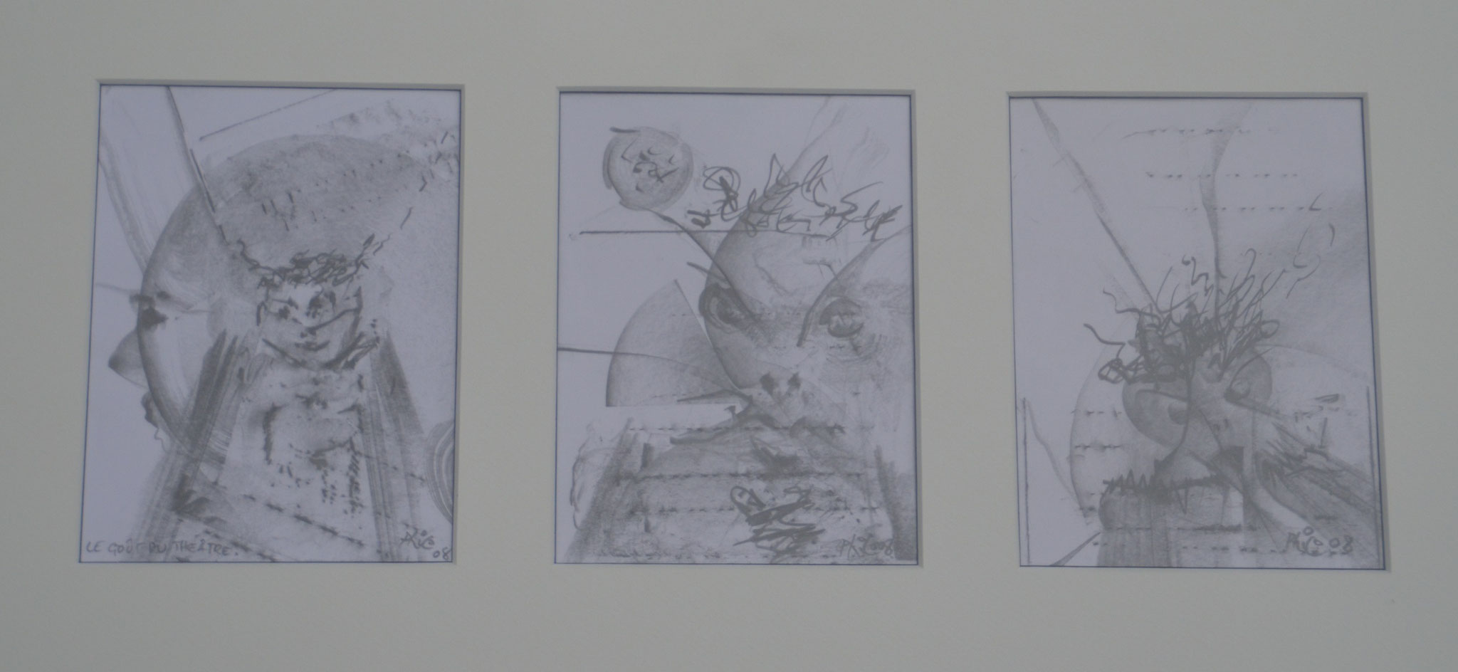 LE GOUT DU THEATRE 2008 TRIPTIQUE dessin 30x40cm
