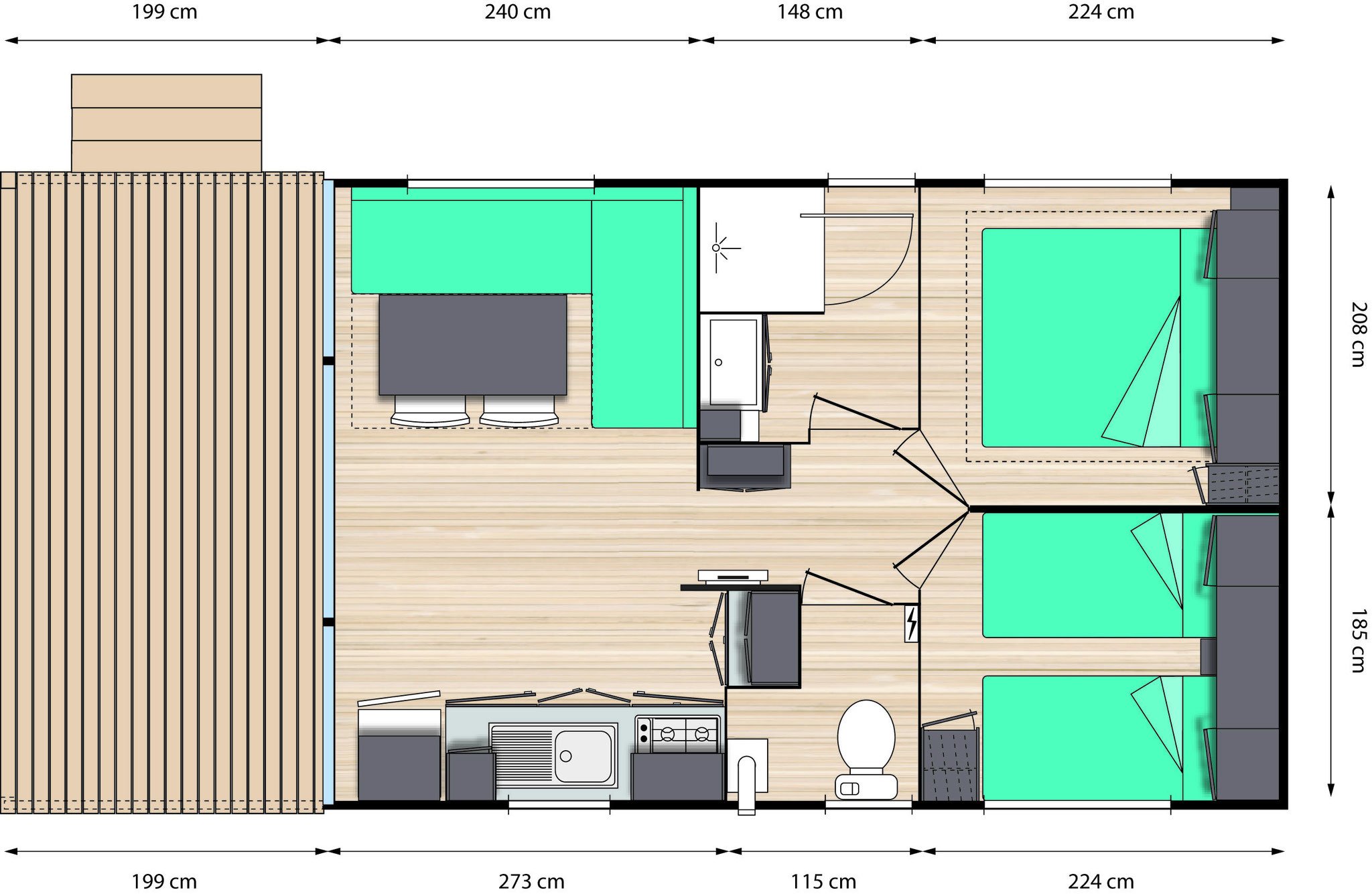  Camping Quend-Plage - Baie de Somme - Fort-Mahon - Location Mobil home - location insolite  