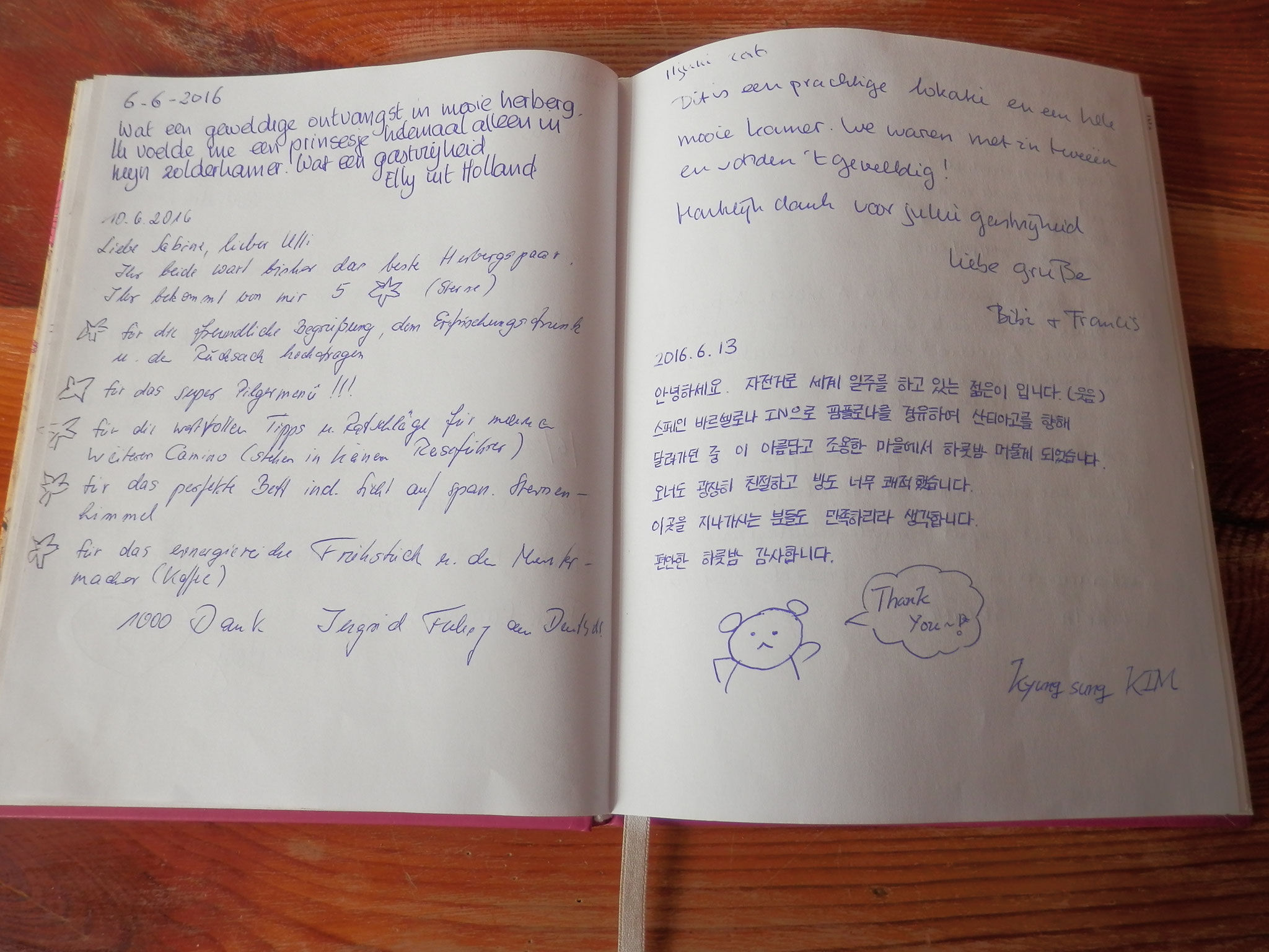 Unser Gastebuch Nuestro Libro De Visitas Our Guestbook Das Animas Albergue En Ambasmestas