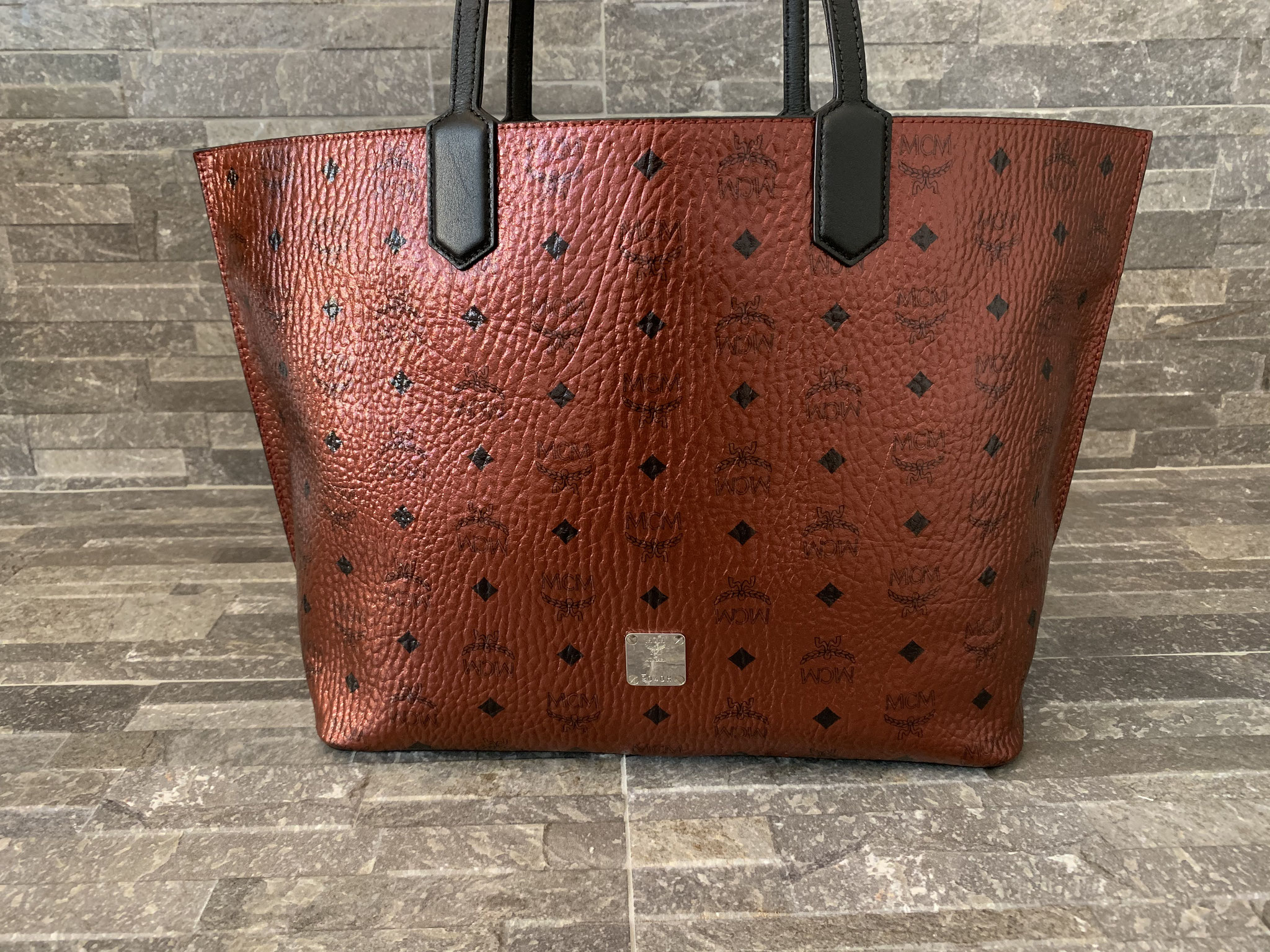 Metallic scooter red mcm bag new arrivals