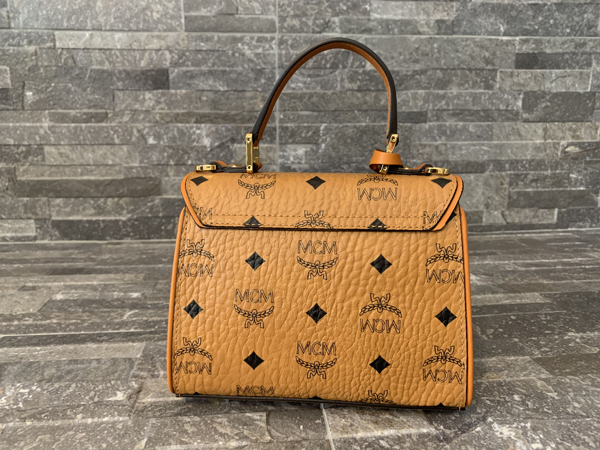 Mcm heritage satchel mini deals