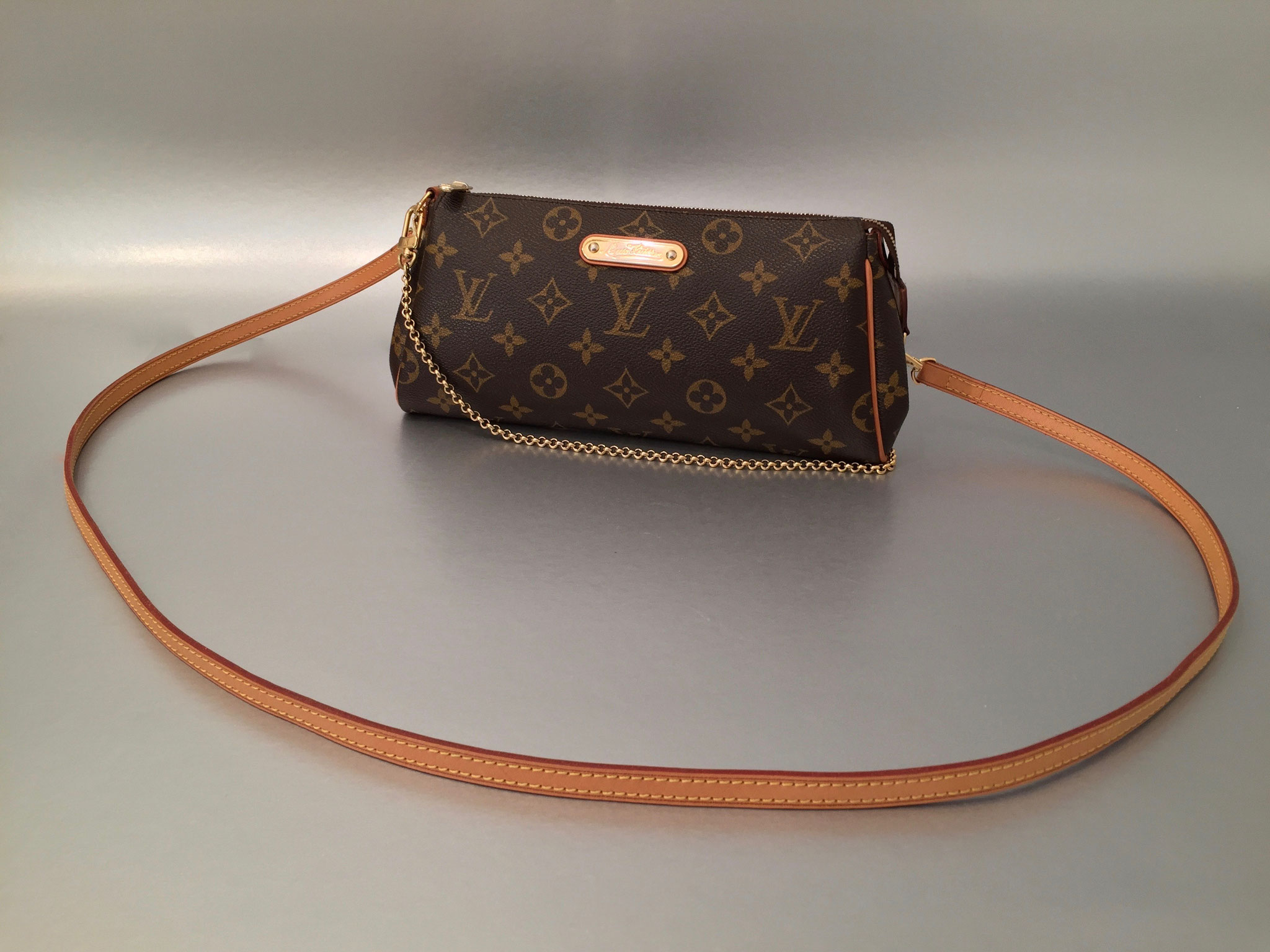 Louis Vuitton Monogram Canvas Eva Pochette Ankauf Verkauf Second Hand Designertaschen und Accessoires