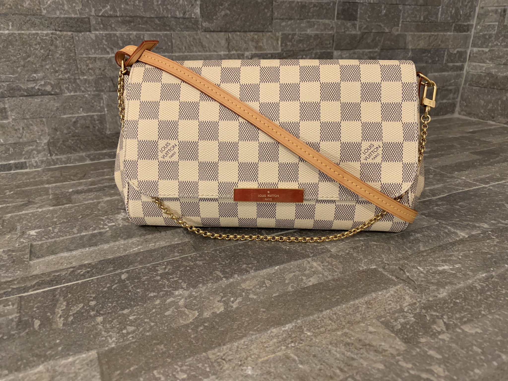 Louis Vuitton Damier Azur Favorite MM Ankauf Verkauf Second Hand Designertaschen und Accessoires
