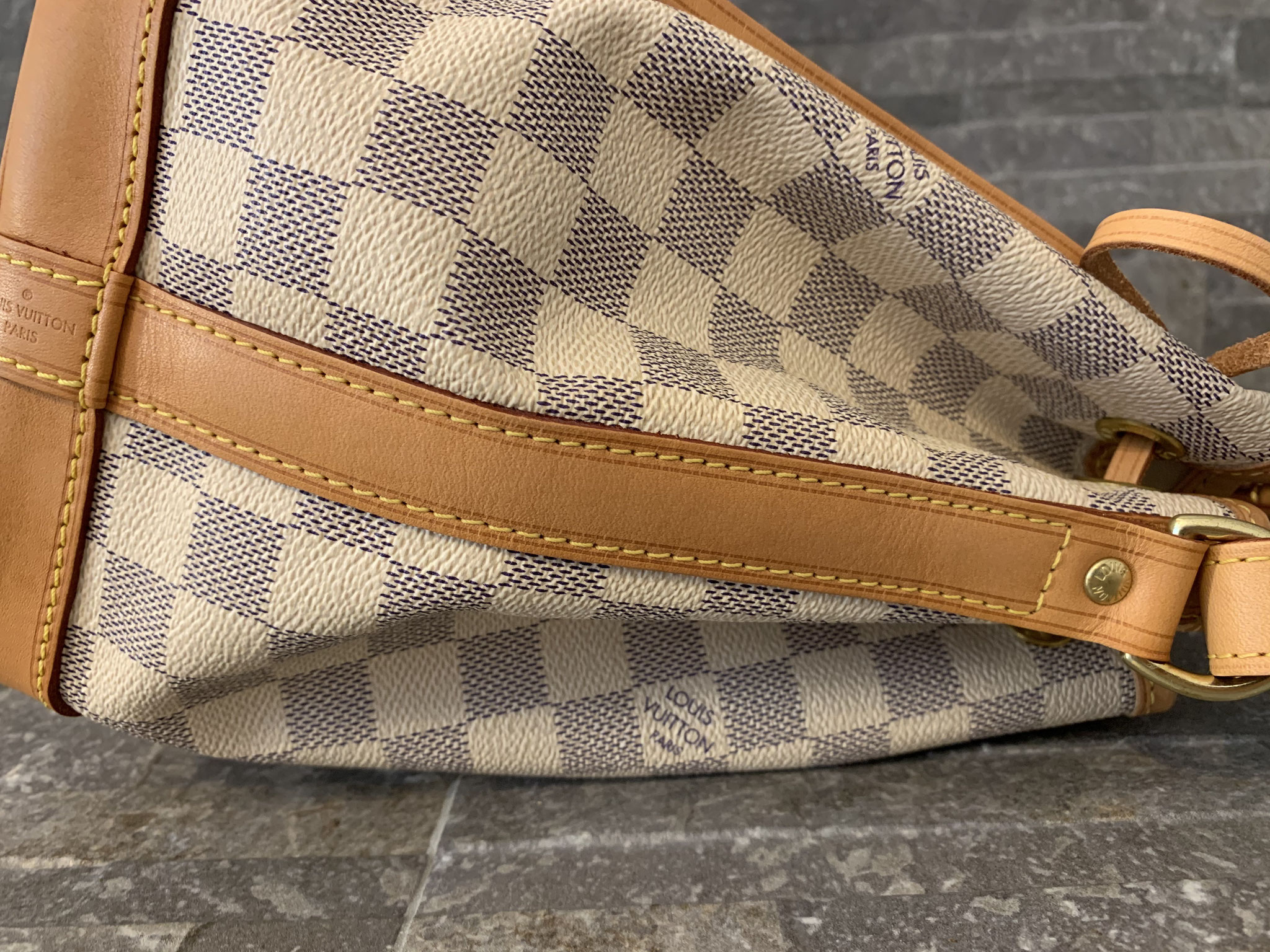 Louis Vuitton Damier Azur Noe BB Ankauf Verkauf Second Hand Designertaschen und Accessoires