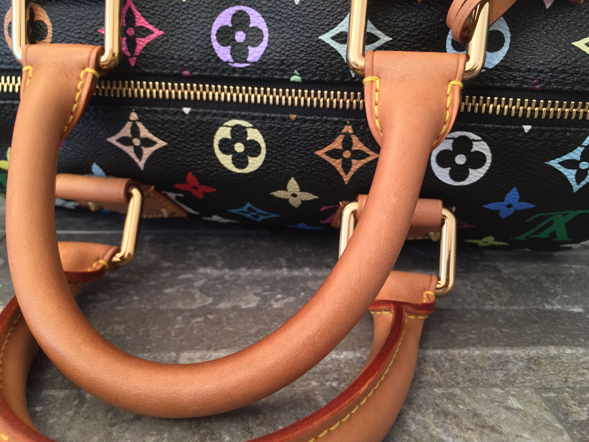 Louis Vuitton Monogram Multicolore Speedy 30 in Schwarz Ankauf Verkauf Second Hand Designertaschen und Accessoires