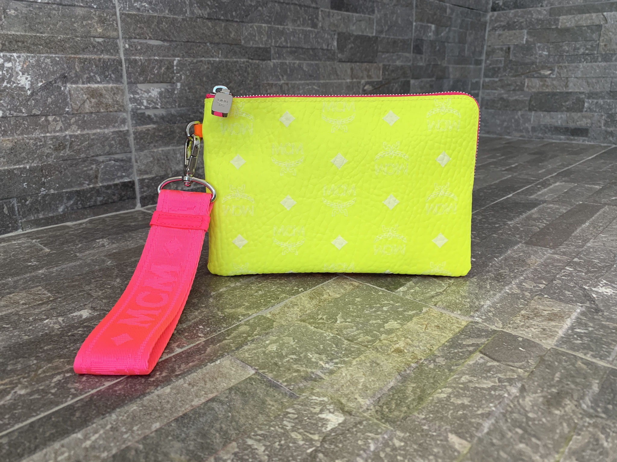 Mcm neon hot sale pink