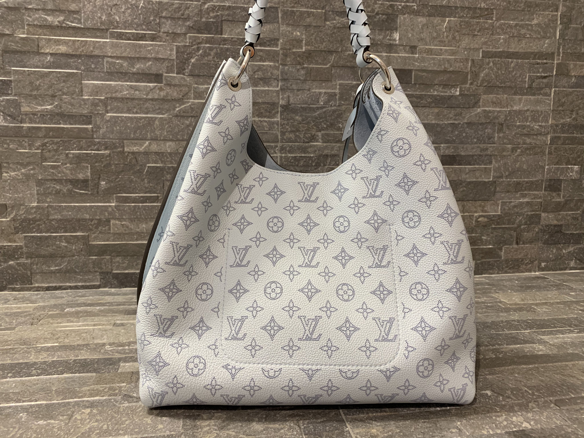 Louis Vuitton Monogram Mahina Carmel in Denim Blue Ankauf Verkauf Second Hand Designertaschen und Accessoires