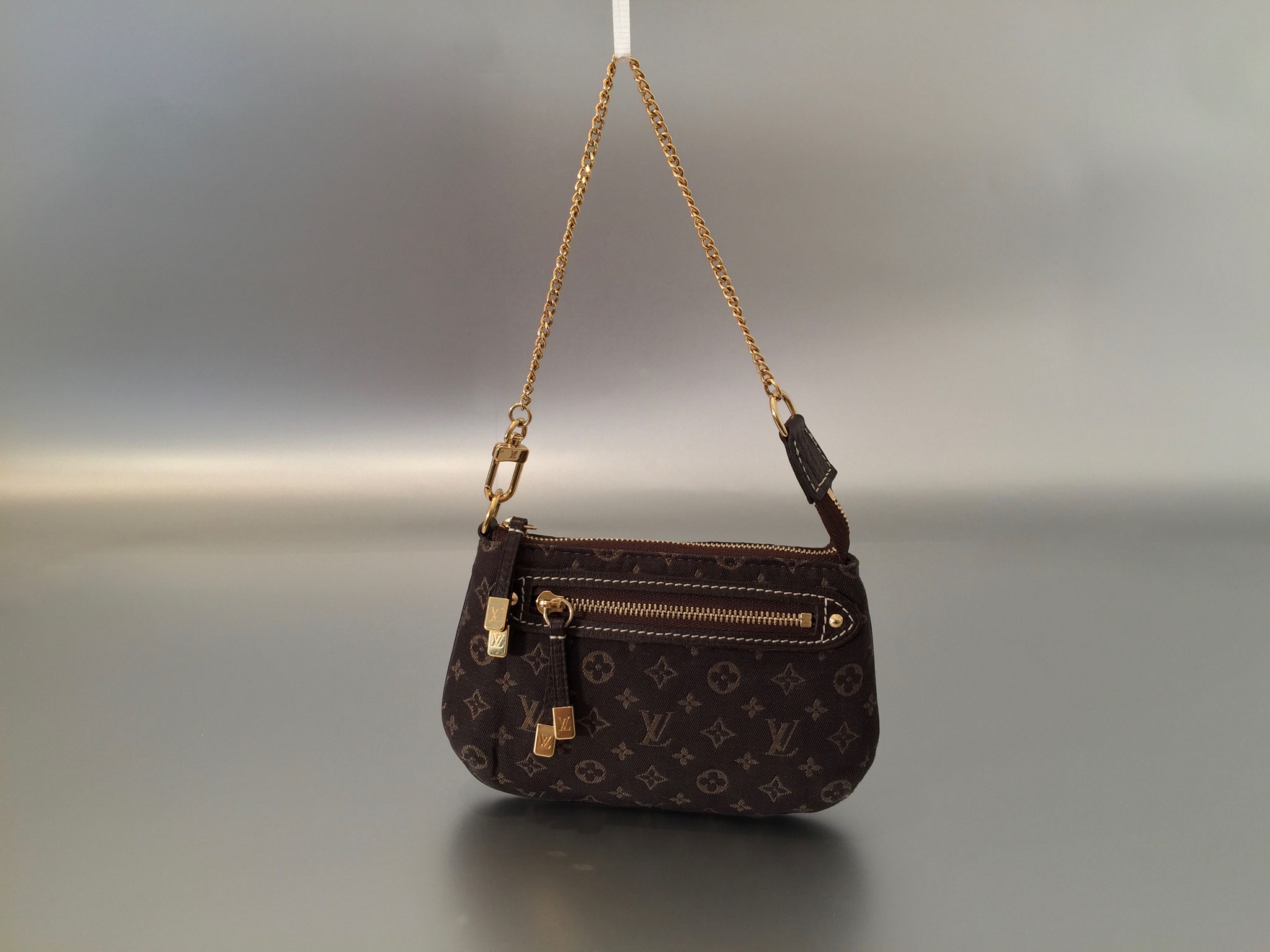 Louis Vuitton Monogram Mini Lin Mini Pochette Accessoires in Ebene Ankauf Verkauf Second Hand Designertaschen und Accessoires