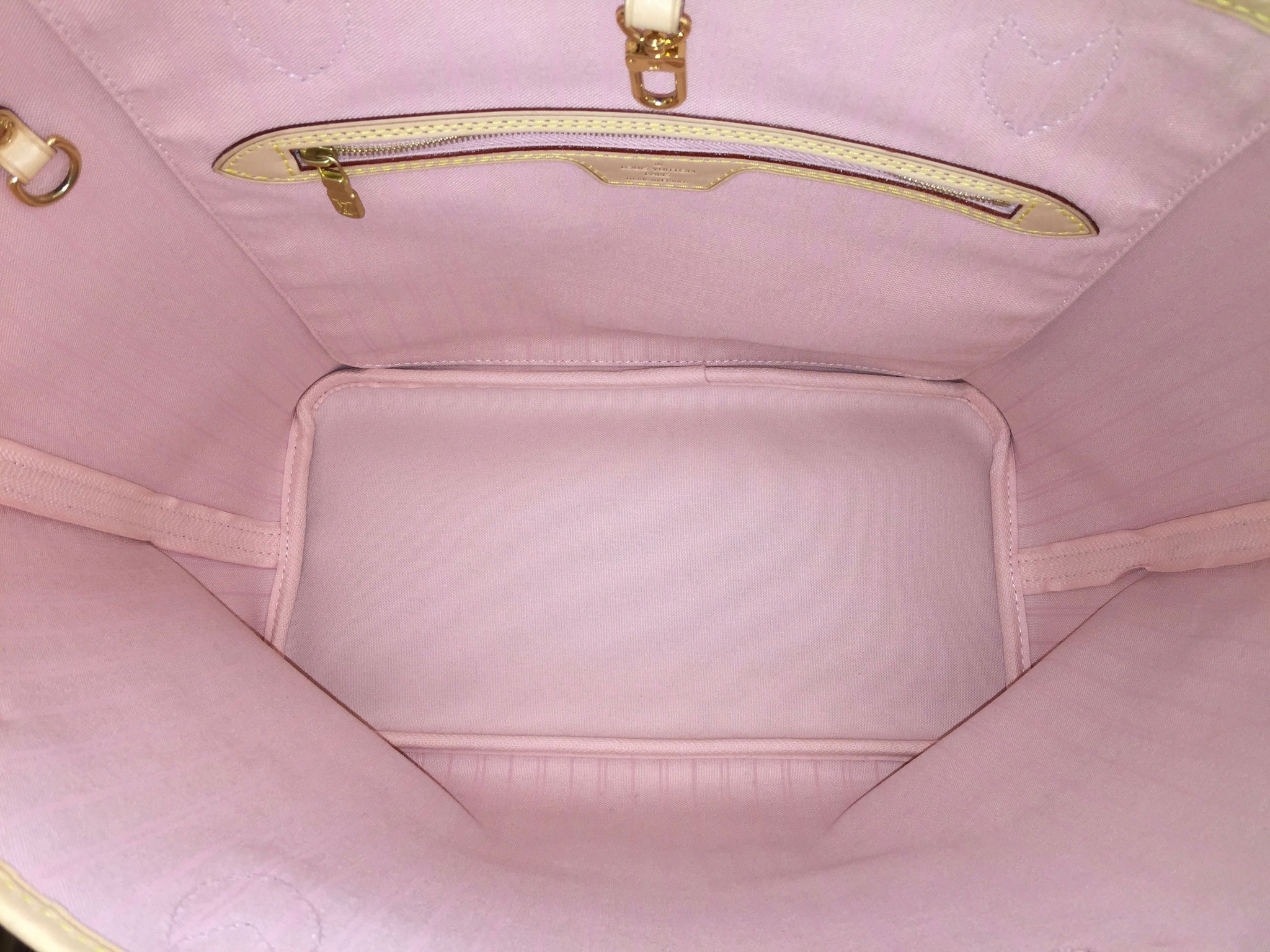 Louis Vuitton Damier Azur Neverfull MM in Rose Ballerine - Ankauf & Verkauf  Second Hand Designertaschen und Accessoires