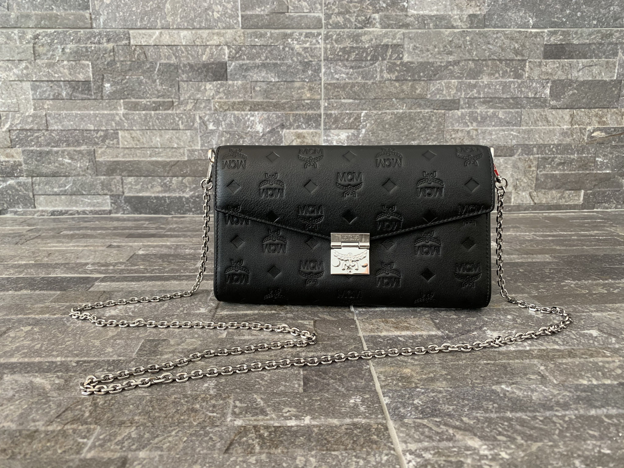 Mcm black leather crossbody bag sales