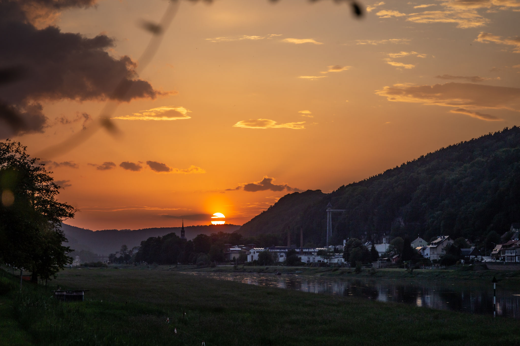 Sonnenfeuer über Bad Schandau