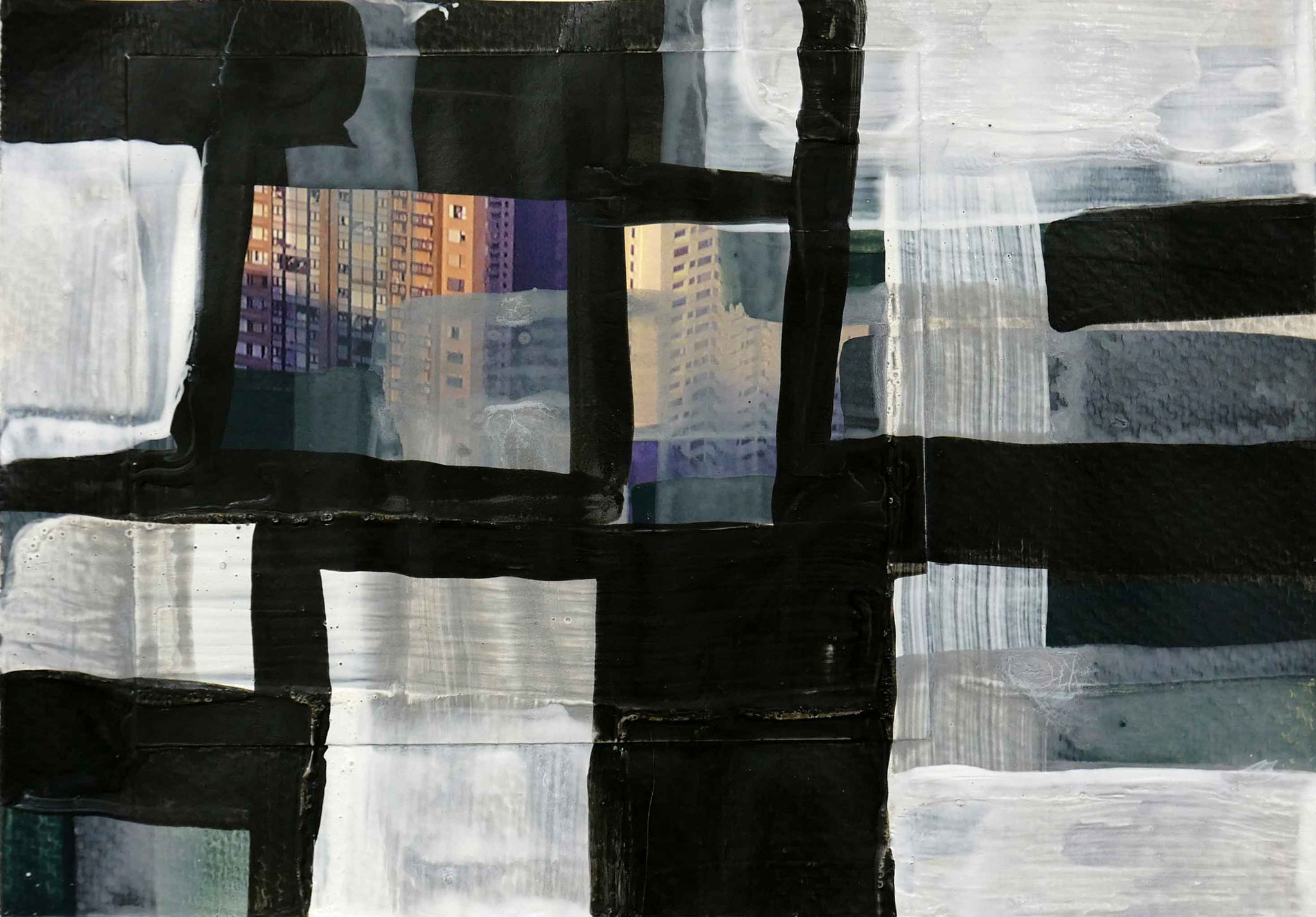 Monika Humm, global - Hongkong 81, 2016, MT auf Papier, 17,5x25cm