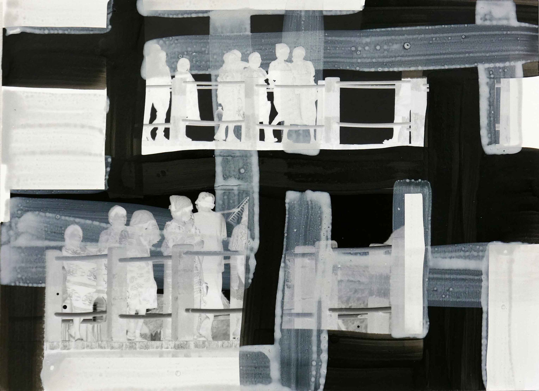 Monika Humm, global - men at work 28 (Kuna-Yala), 2016, MT auf Papier, 24x33cm