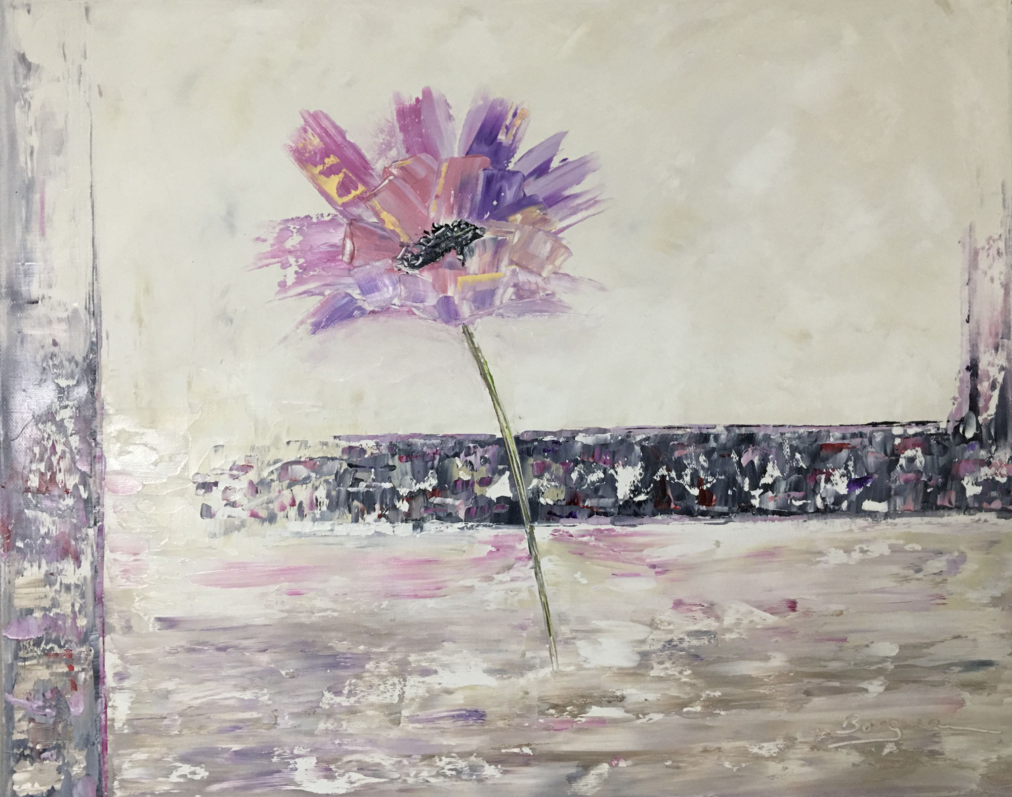"Blume abstrakt", Öl auf Leinwand 40 x 50 cm, gespachtelt