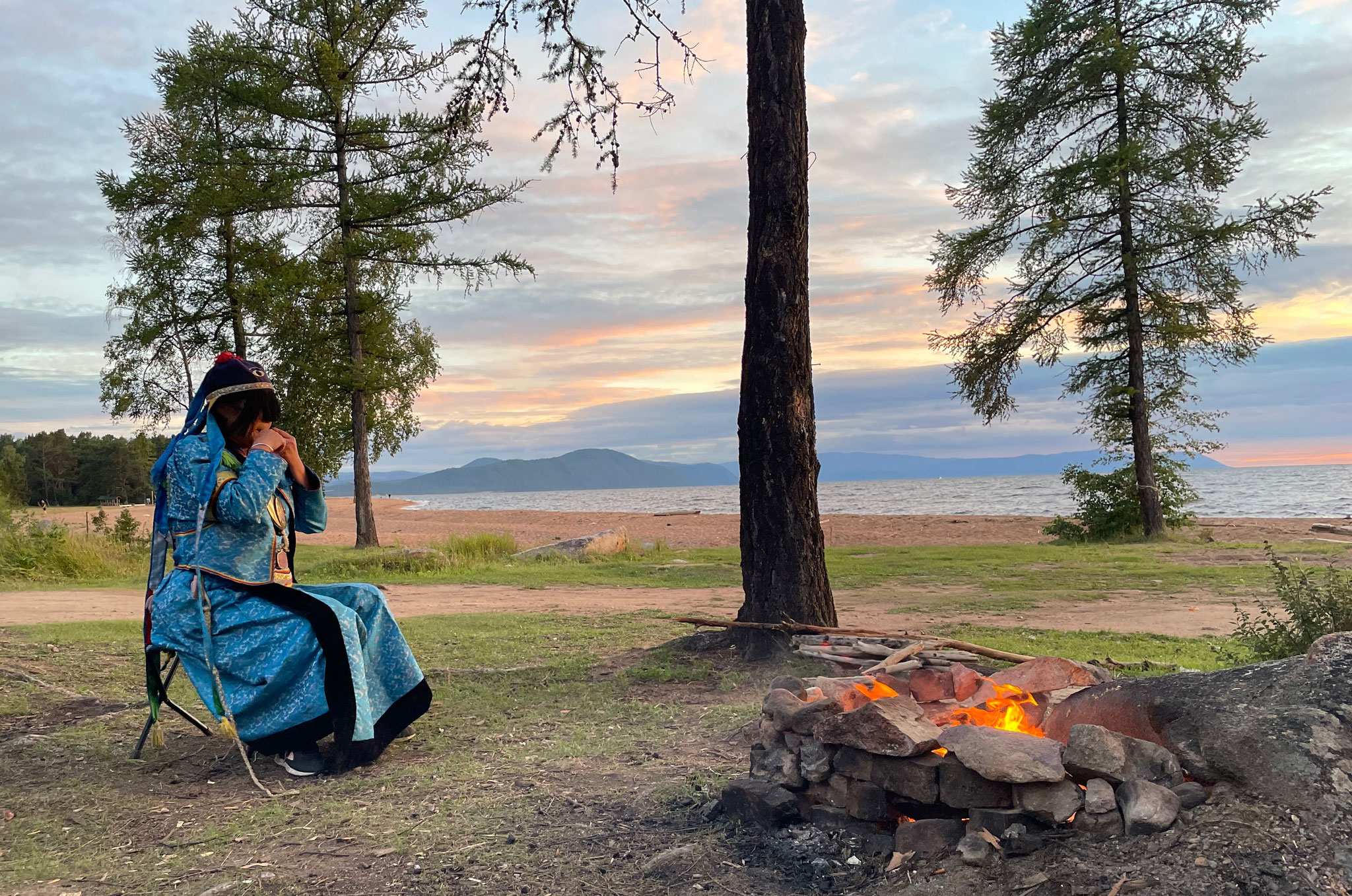 Schaman Oksana Garmaeva at Lake Baikal