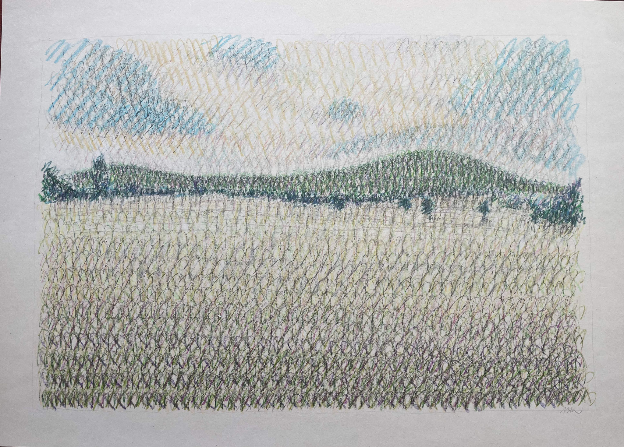 Landschaftszeichnung schwäbische Alb von Uta Nitschke