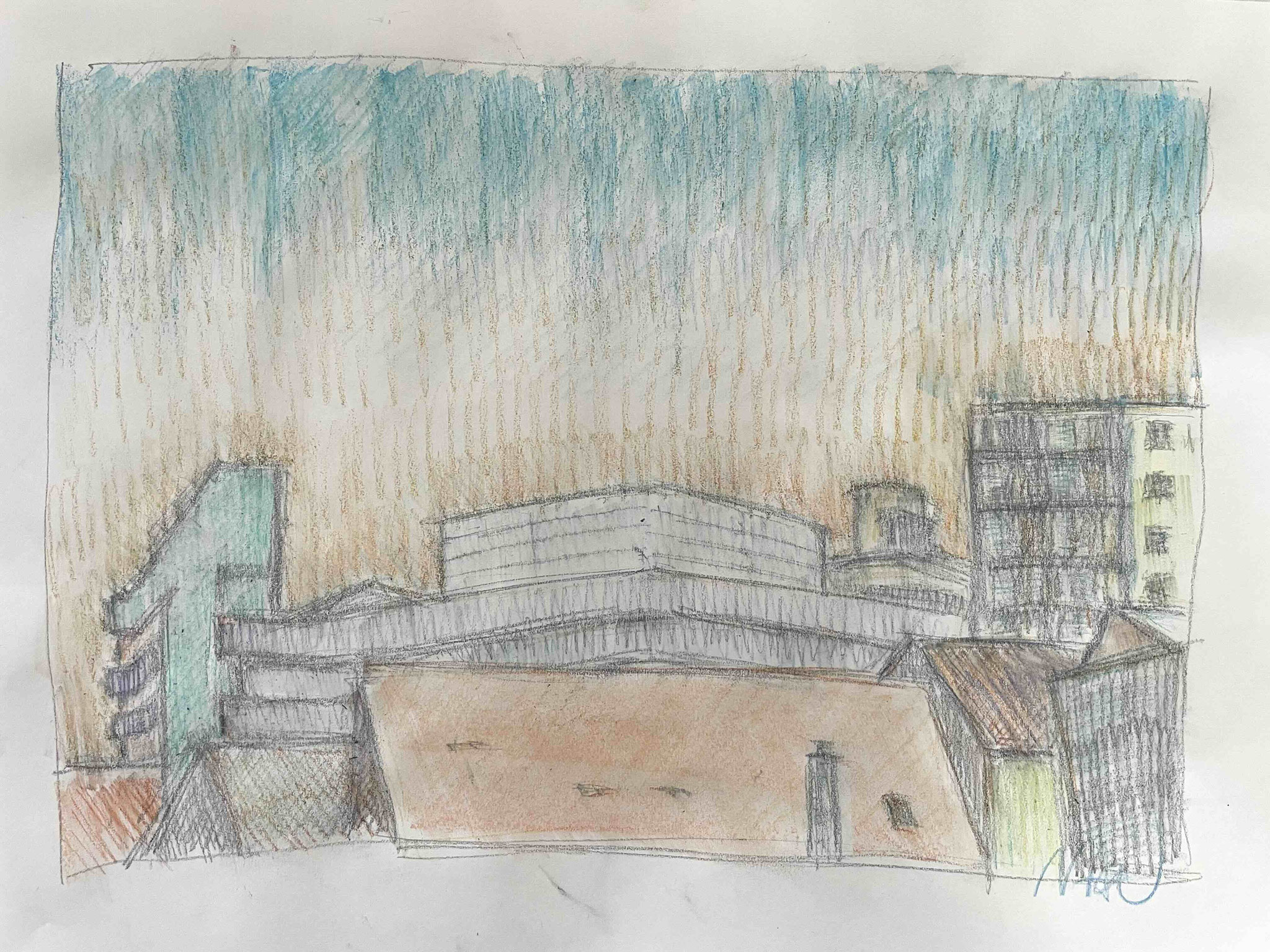 Zeichnung Stadtansicht Lörrach von Uta Nitschke