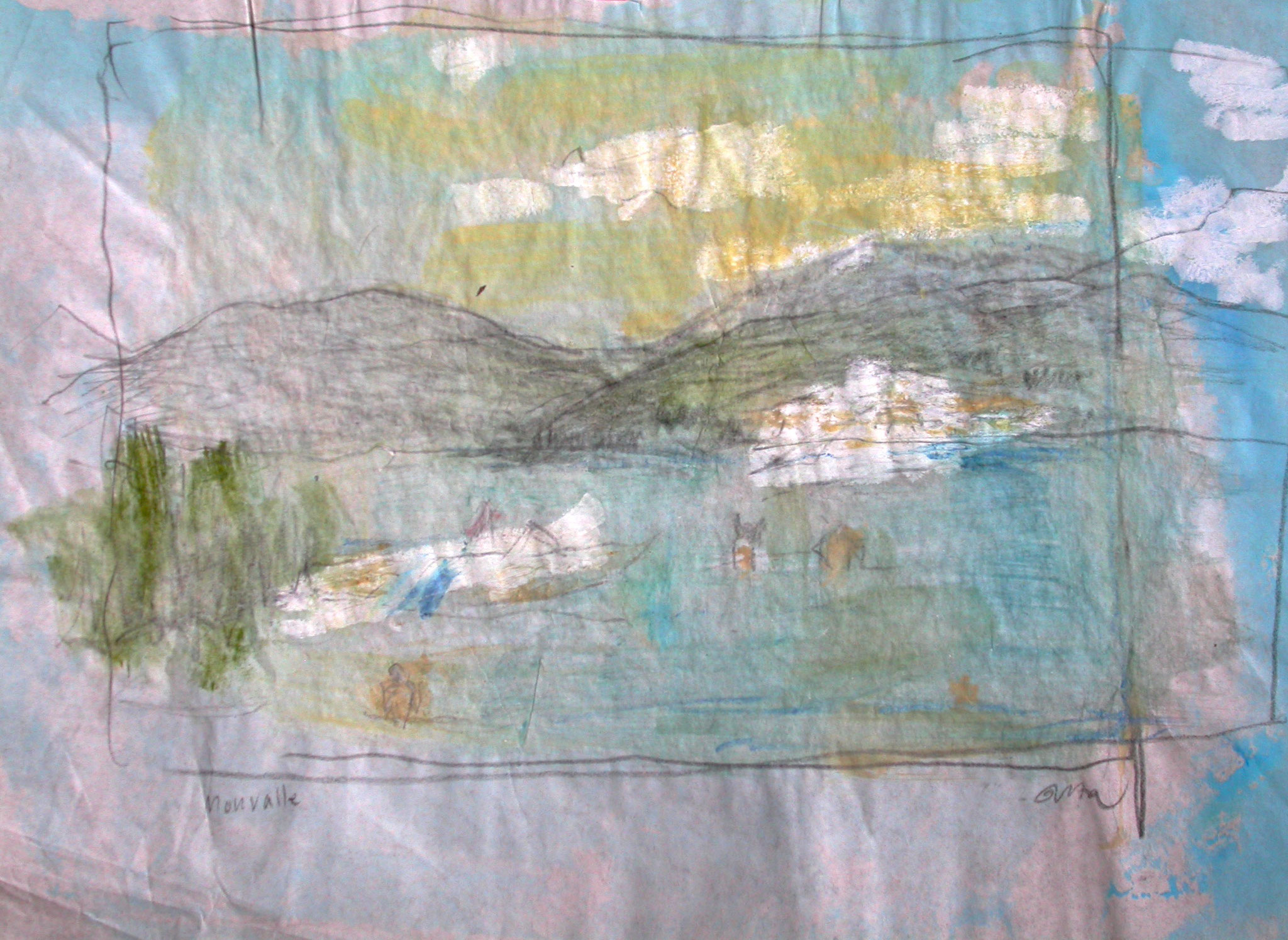 Landschaftsdarstellung mit Lago Maggiore von Uta Nitschke