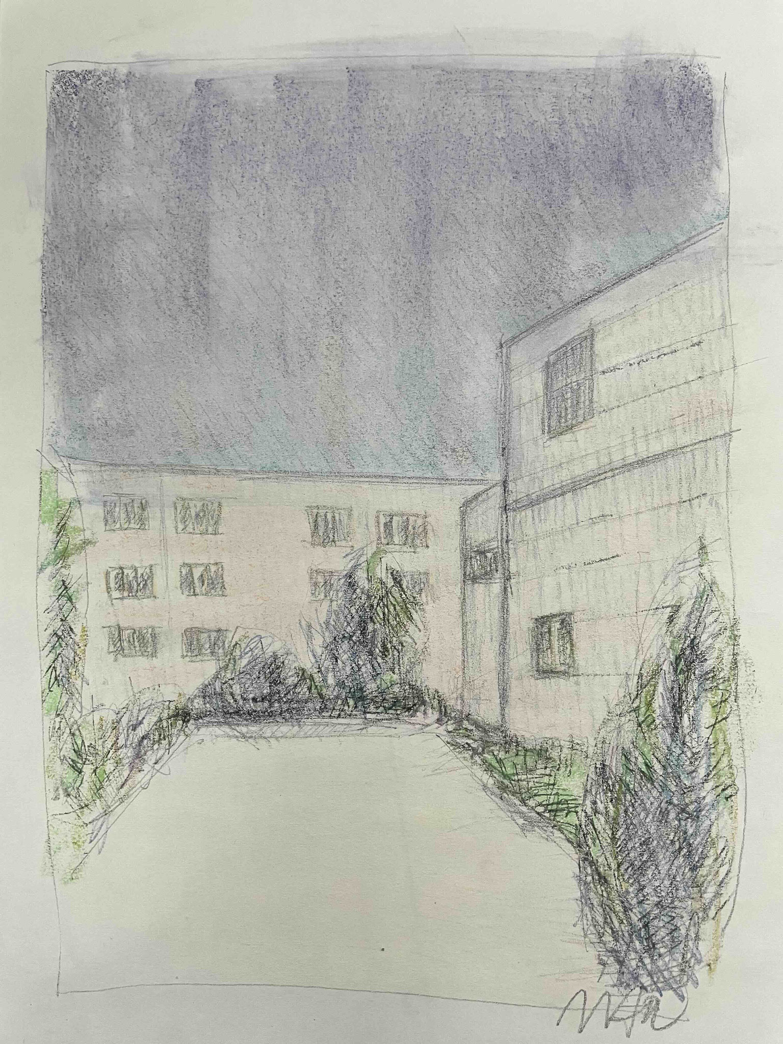 Zeichnung Stadtansicht Lörrach von Uta Nitschke