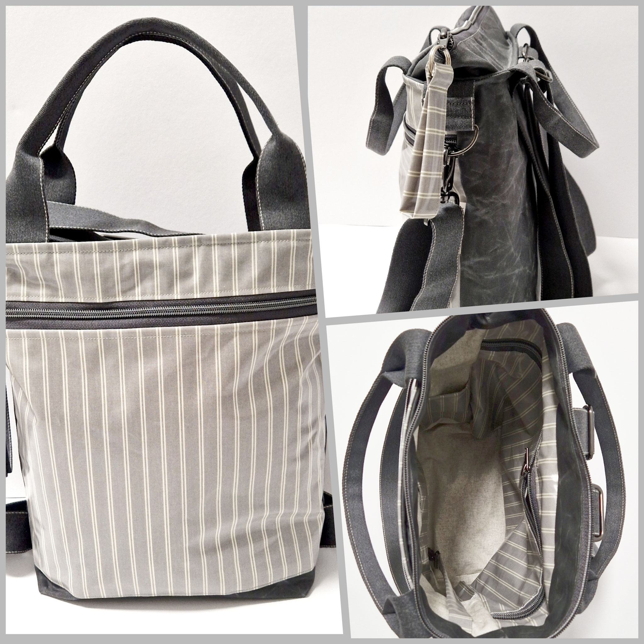 3in1 Bag Oilskin / Ribbon Latte