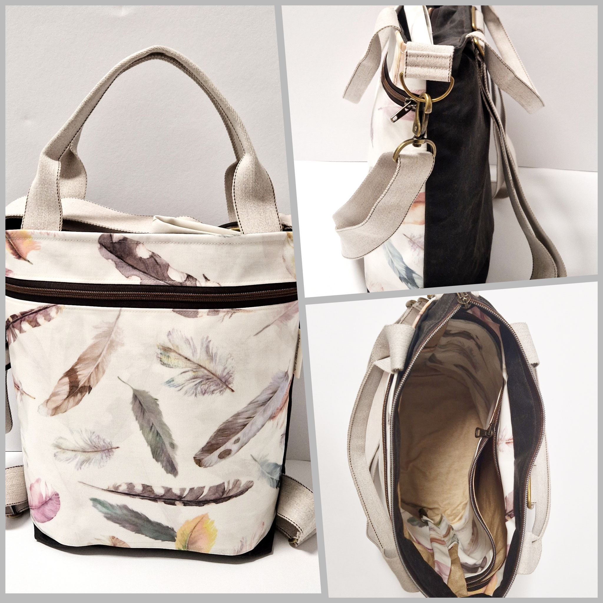 3in1 Bag Oilskin / Federn