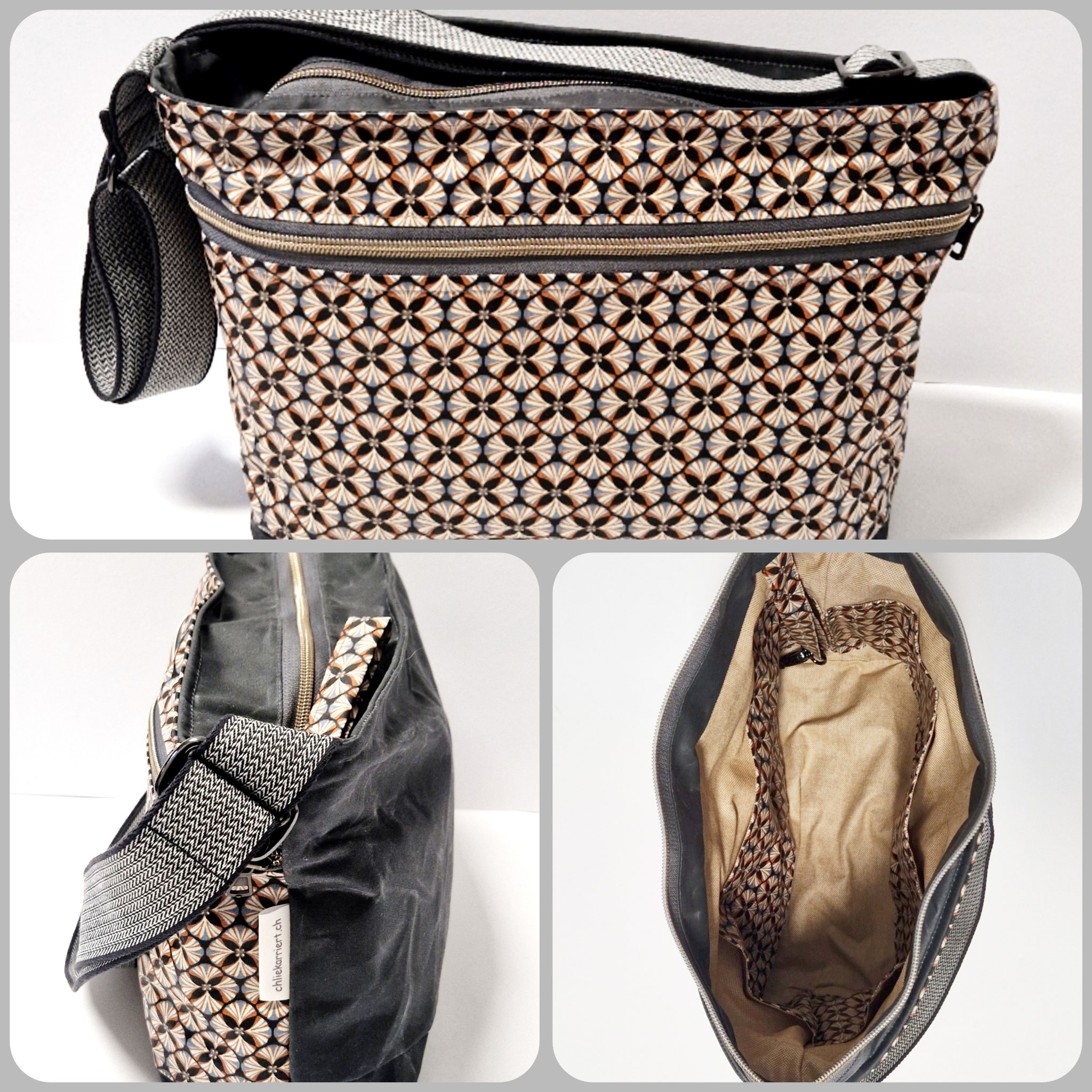 Tasche quer Oilskin / Softwachstuch