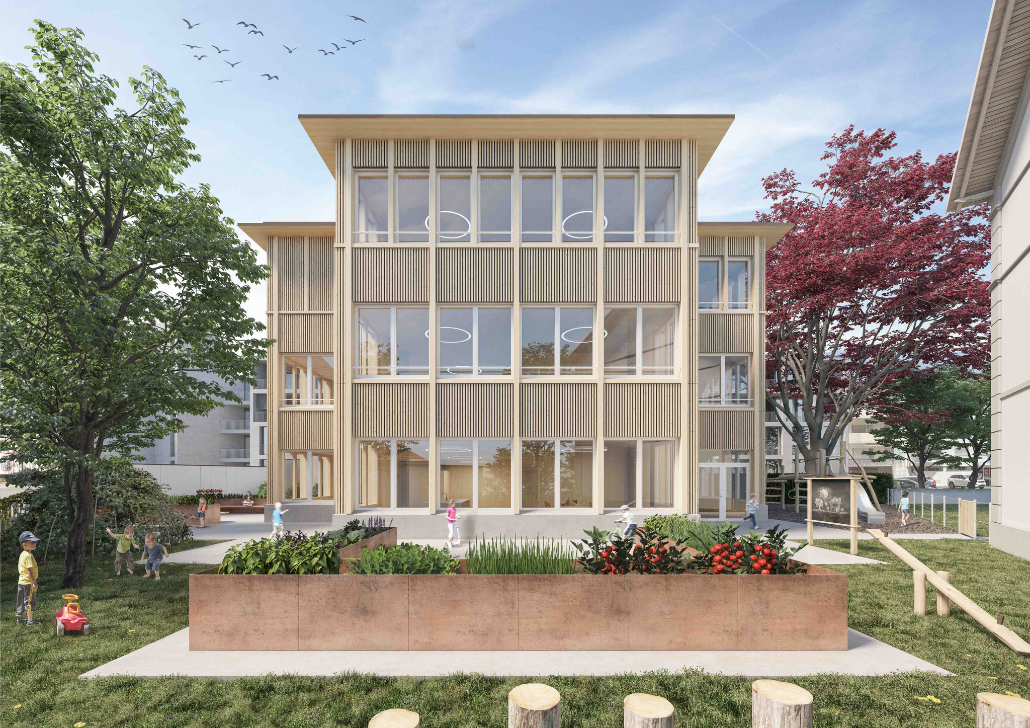 Aussenvisualisierung Pestalozzi Kindergarten Weinfelden