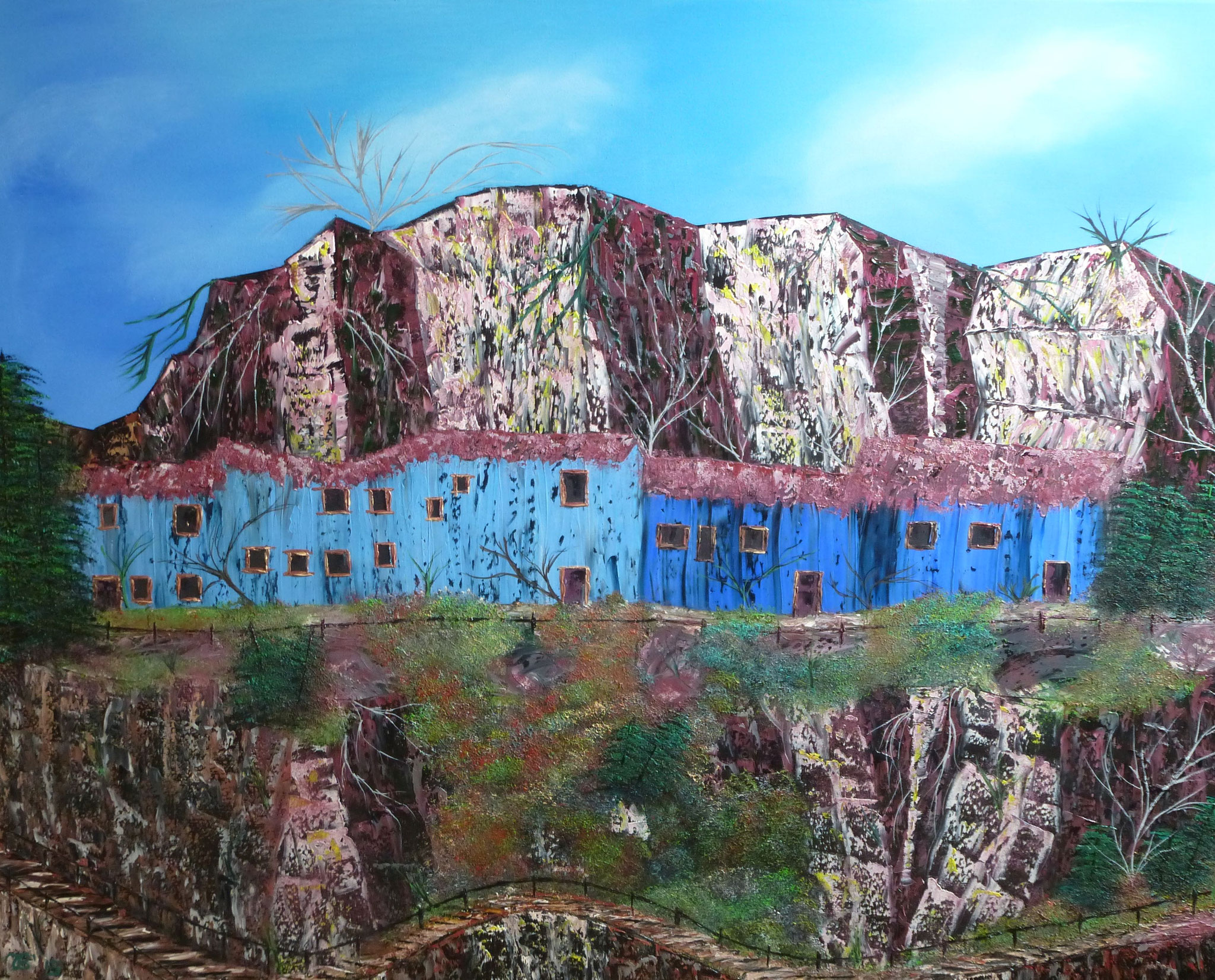 (91)     HÖHLENHÄUSER   MAISONS TROGLODYTES100 cm x 80 cm