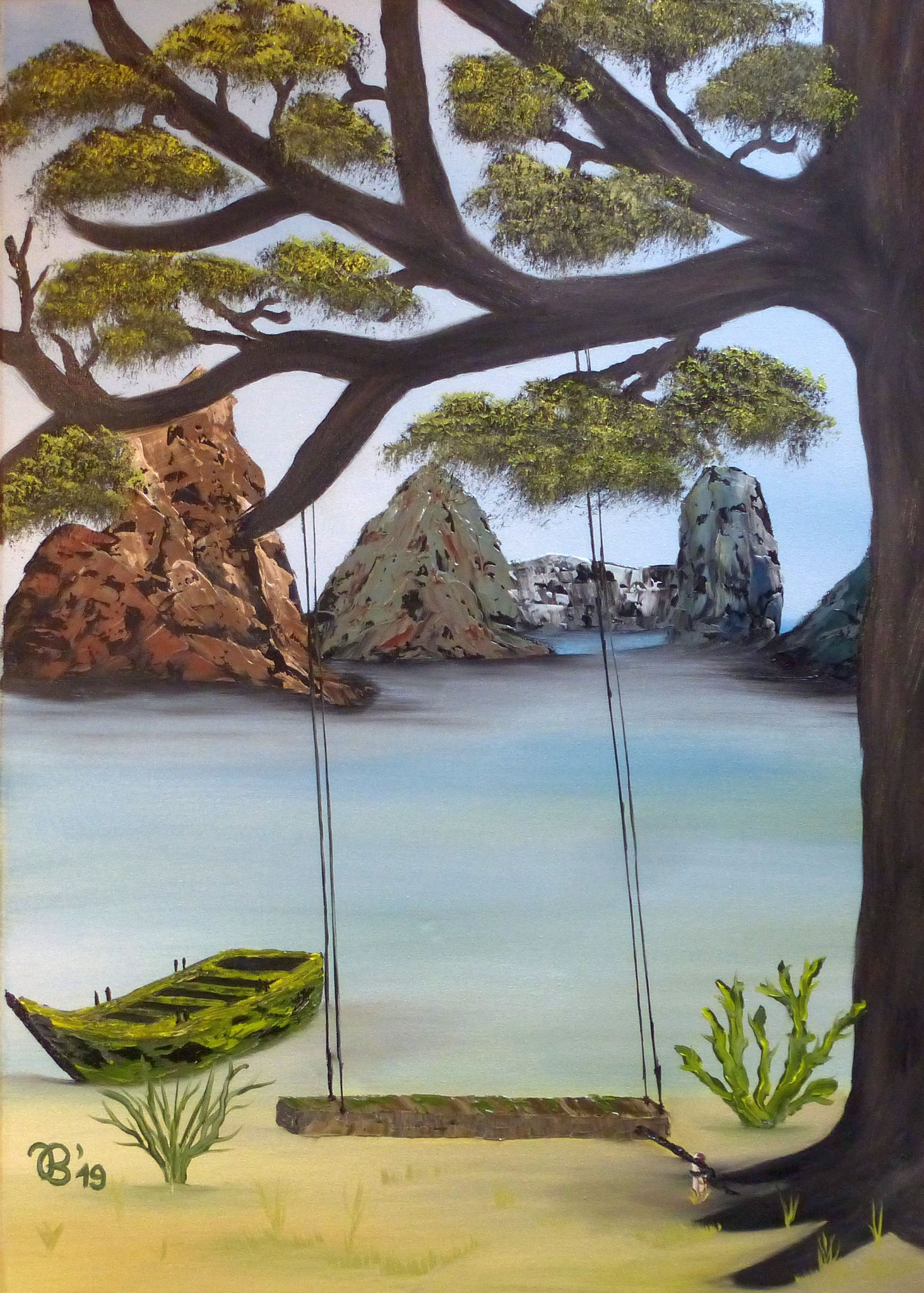 (55)     Schaukel im Wind     50 cm x 70 cm