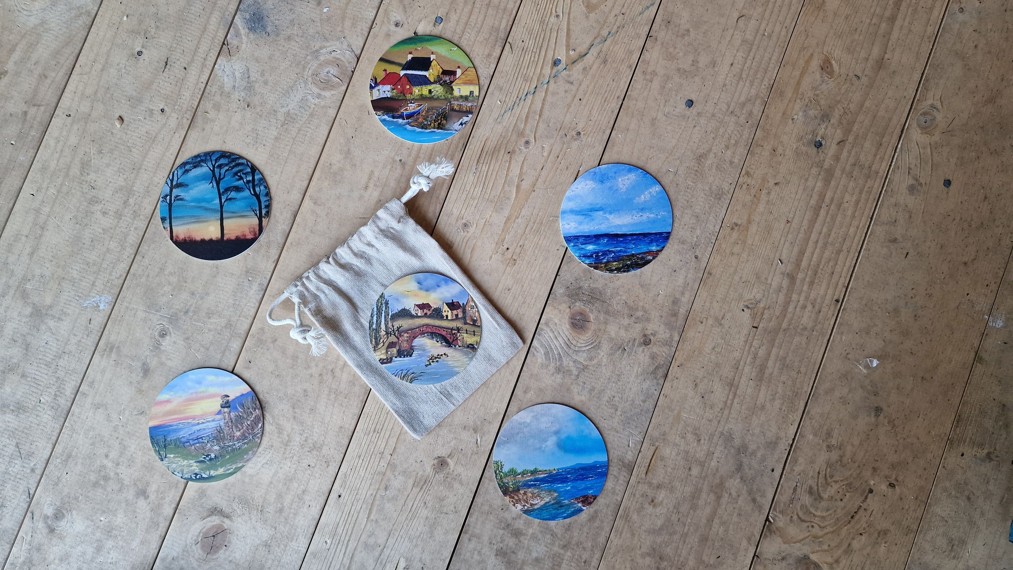 "Bierdeckel" Kreis (6 Stück)