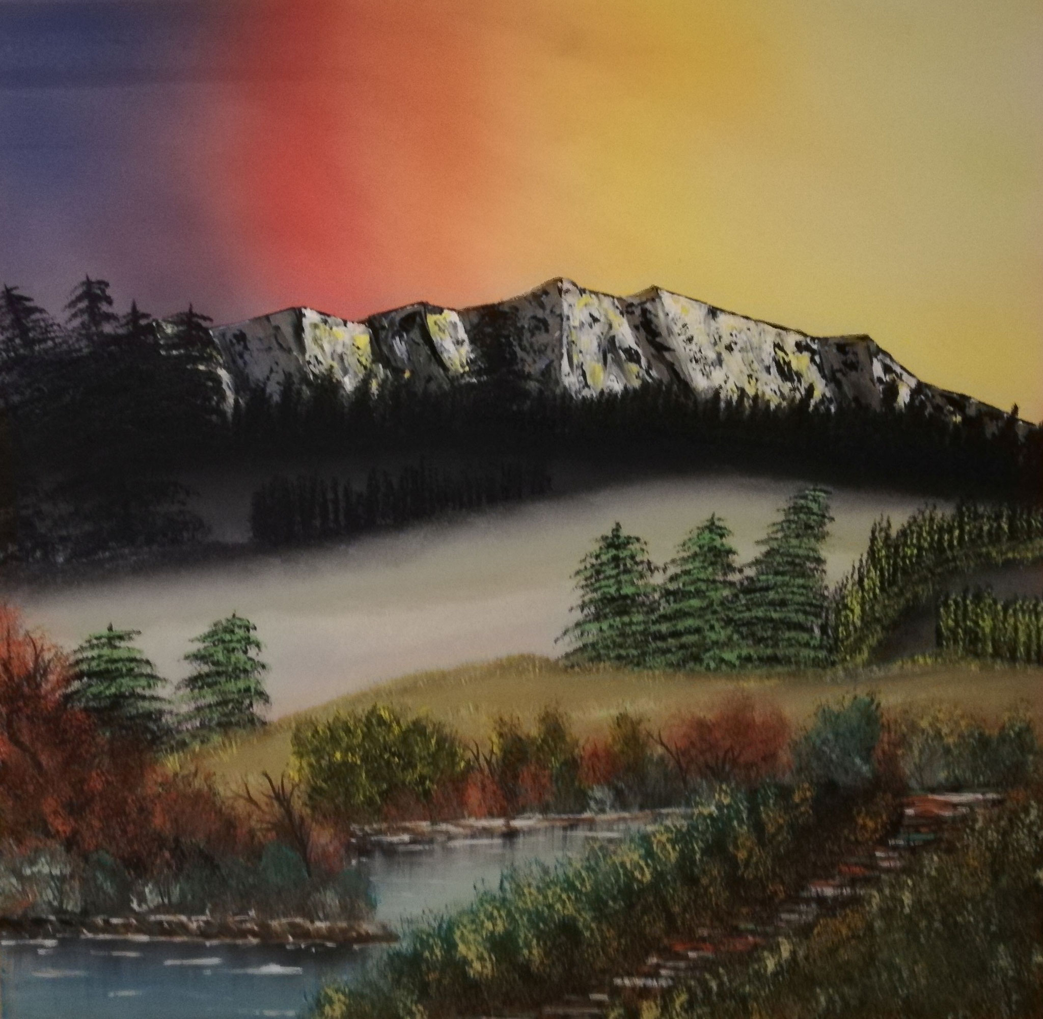 (76)     Gebirgszug     70 cm x 70 cm