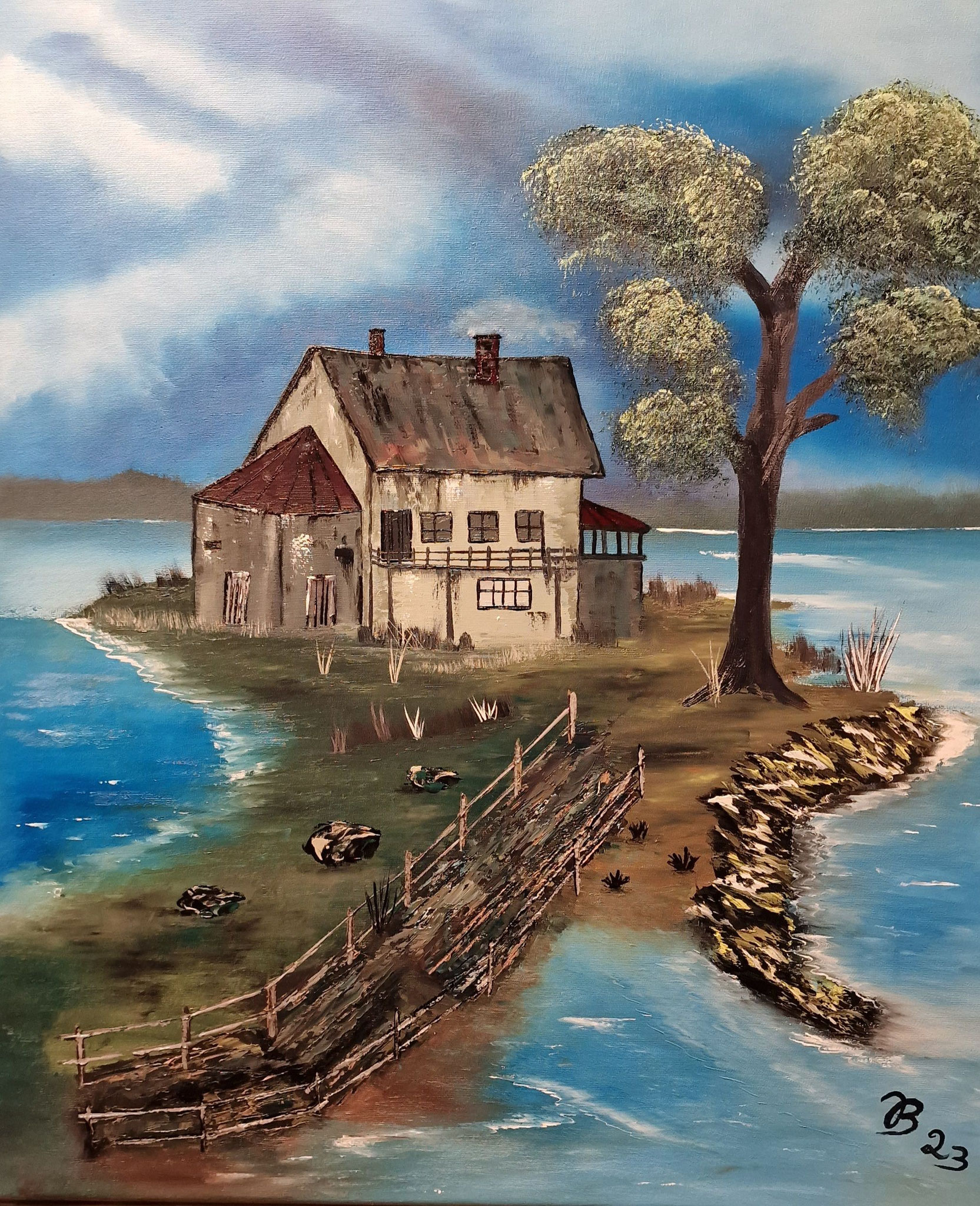 (141)     Verwunschenes Haus     60 cm x 80 cm